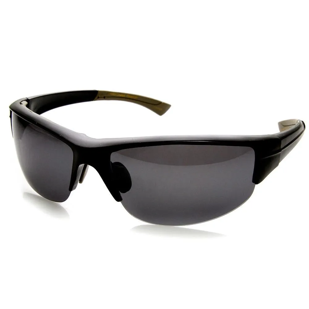 Mens Polarized TAC Lens Semi Rimless Action Sports Wrap Around Sunglasses 9272 sold by ZeroUV product image thumbnail 4