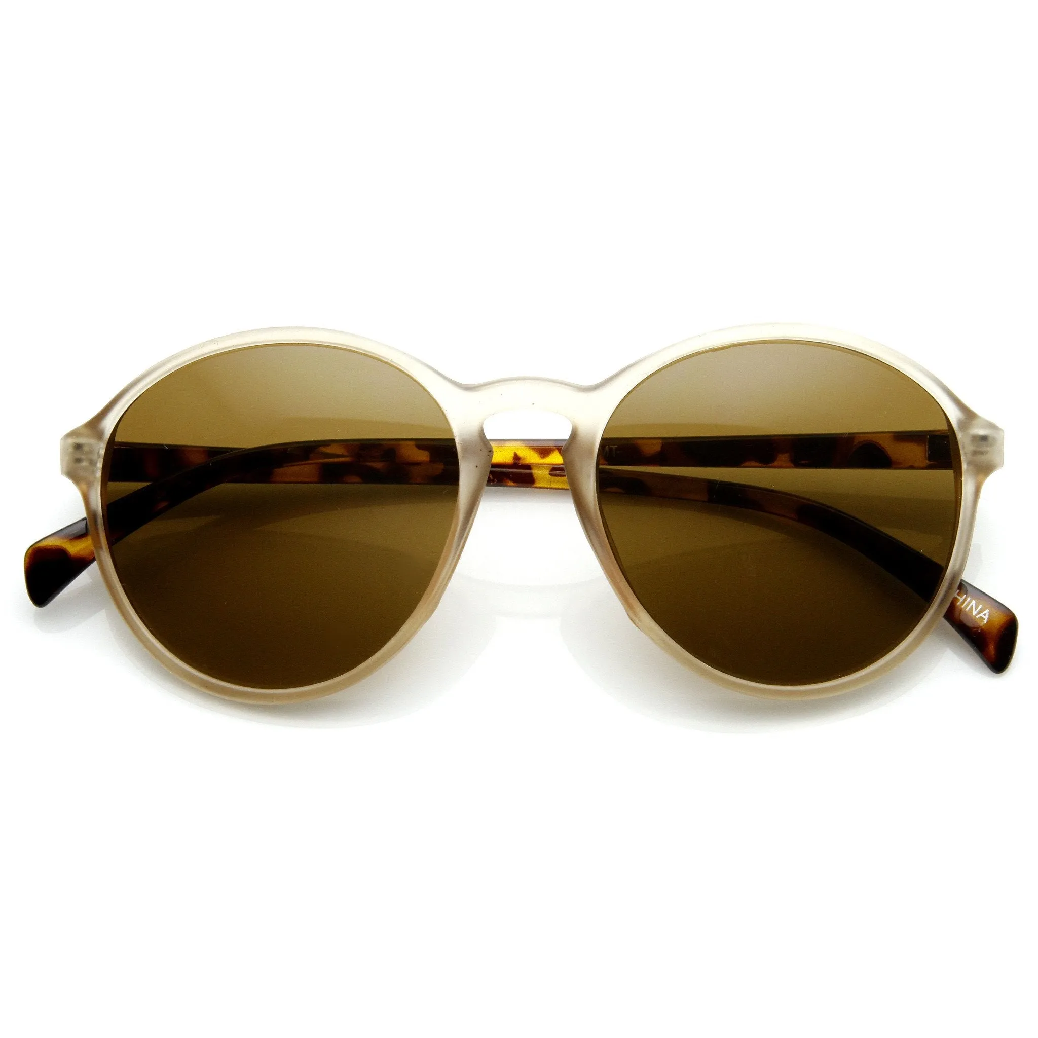 Retro Fashion P3 Matte Finish Keyhole Round Aviator Sunglasses 9178 sold by ZeroUV product image thumbnail 3