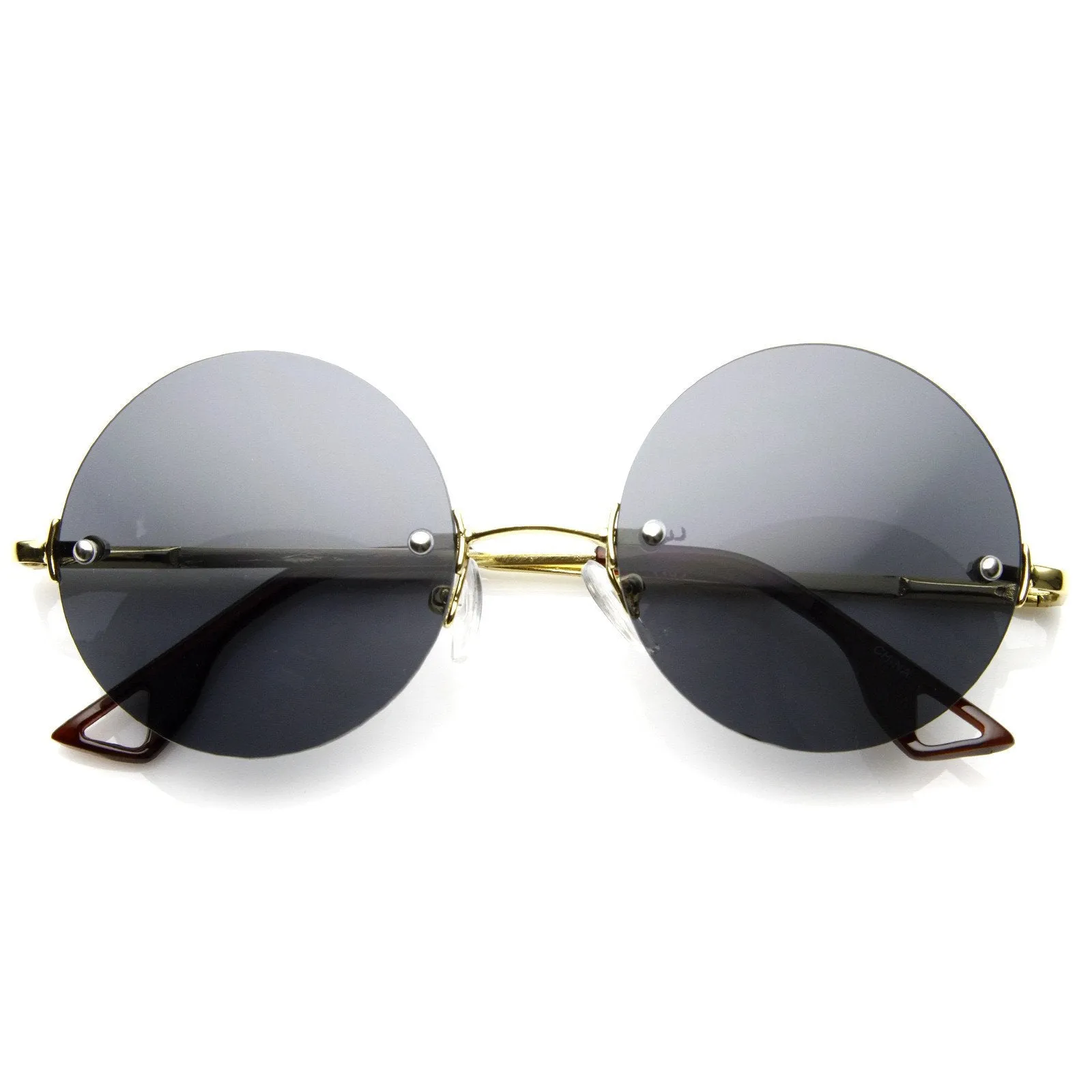 European Retro Frameless Round Fashion Sunglasses 8912 sold by ZeroUV