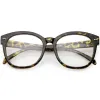 Oversize Round Indie Horned Rim Clear Lens Glasses C612 sold by ZeroUV