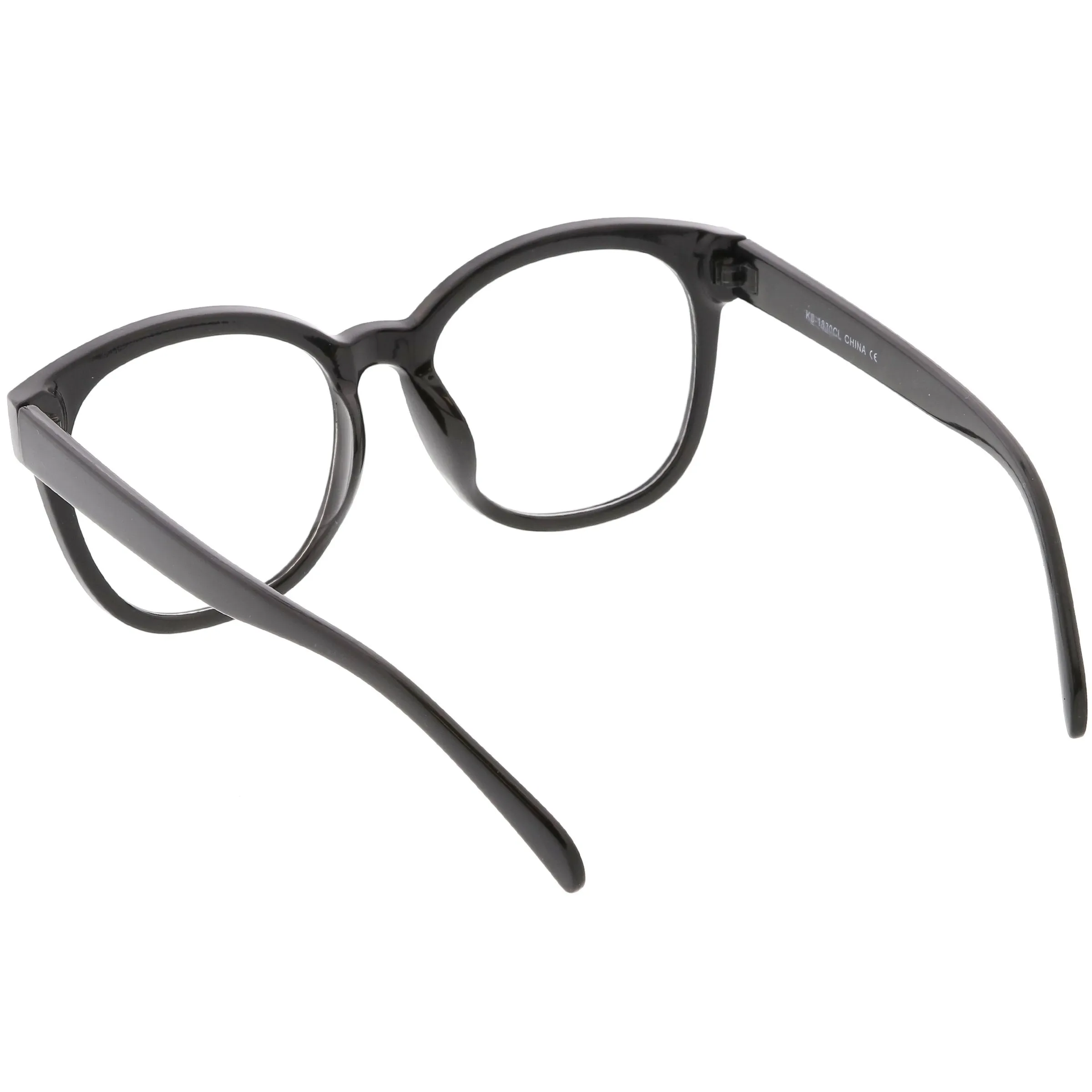 Oversize Round Indie Horned Rim Clear Lens Glasses C612 sold by ZeroUV product image thumbnail 4