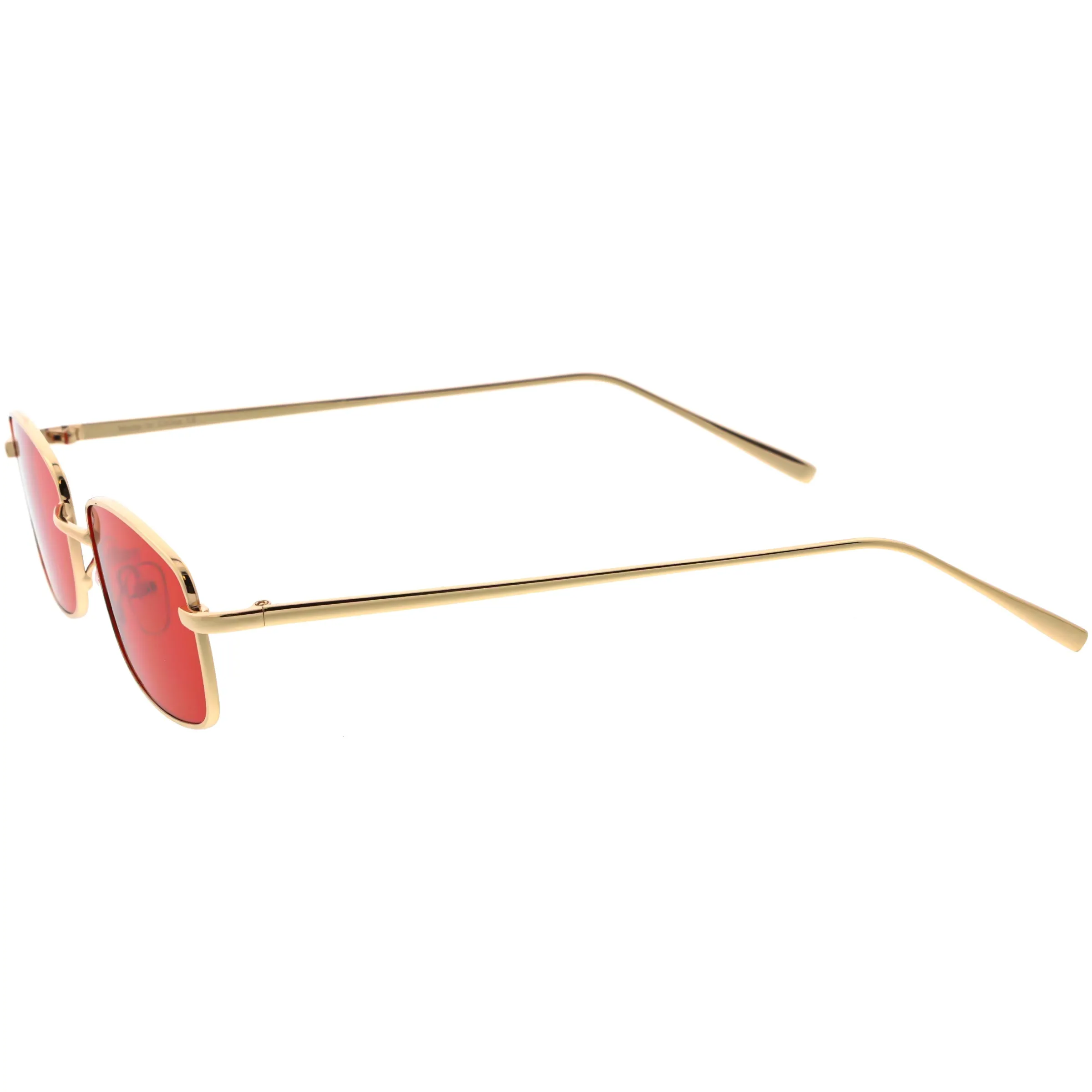 Slim 90s Inspired Color Tinted Lens Metal Square Sunglasses D121 sold by ZeroUV product image thumbnail 5