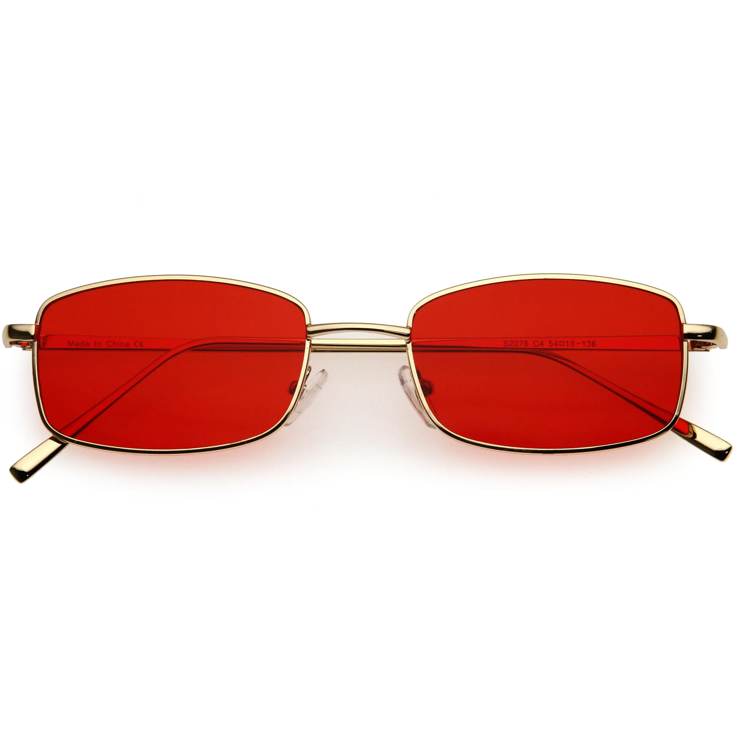 Slim 90s Inspired Color Tinted Lens Metal Square Sunglasses D121 sold by ZeroUV product image thumbnail 3