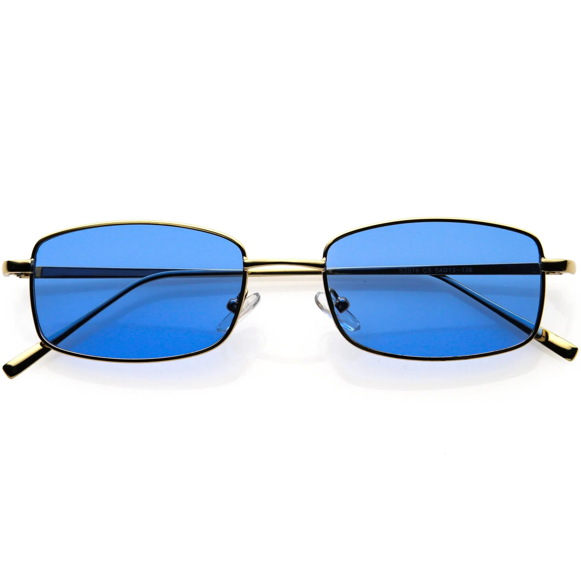 Slim 90s Inspired Color Tinted Lens Metal Square Sunglasses D121 sold by ZeroUV