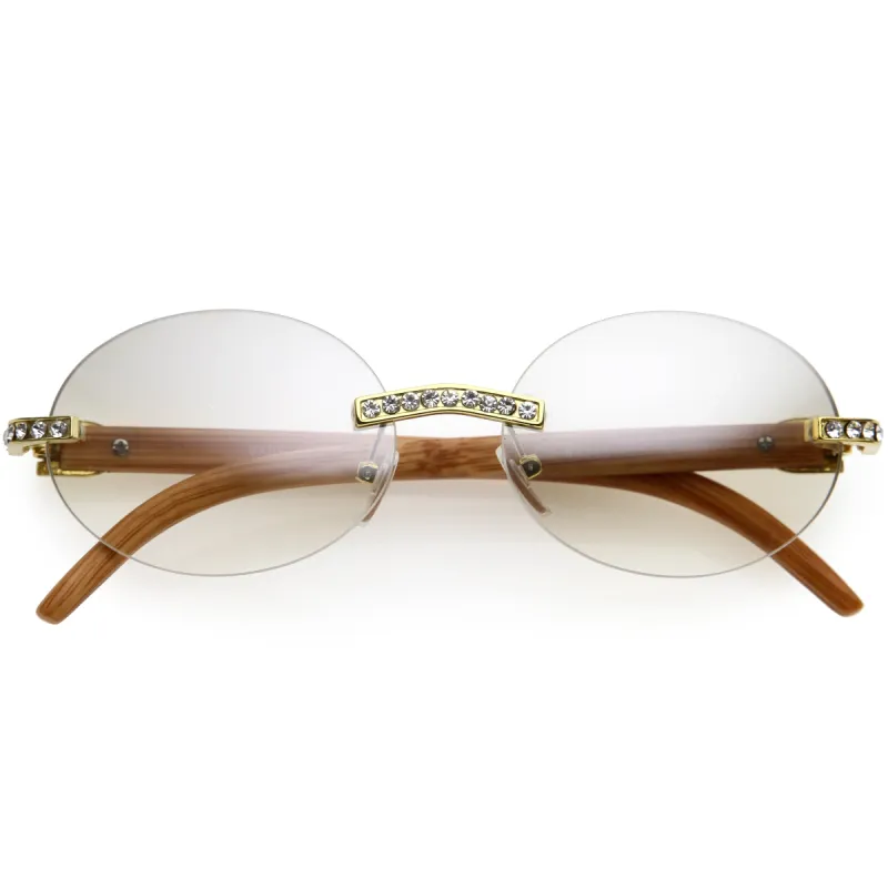 Premium Rhinestones Decorated Oval Sunglasses D125 sold by ZeroUV