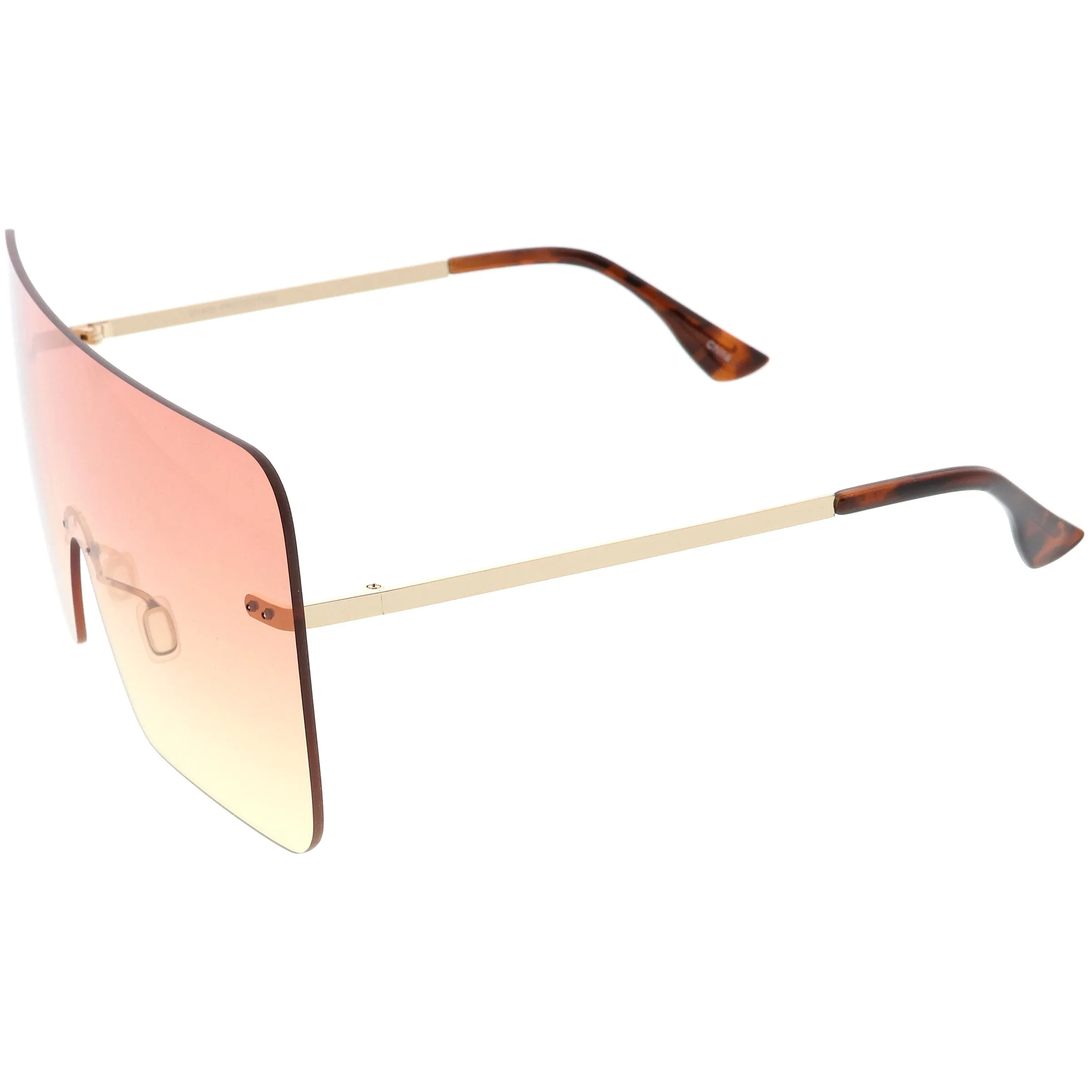 Oversize Futuristic Rimless Flat Shield Lens Sunglasses C982 sold by ZeroUV product image thumbnail 3