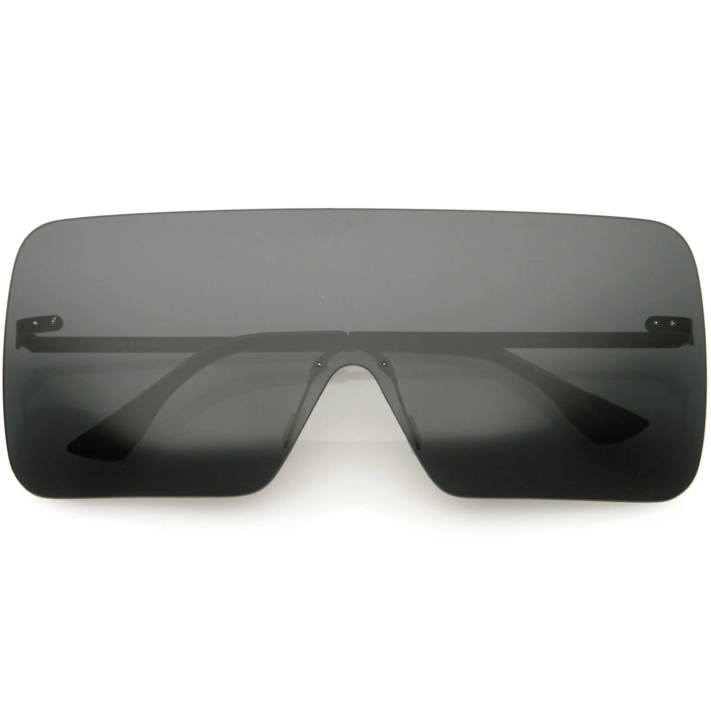 Oversize Futuristic Rimless Flat Shield Lens Sunglasses C982 sold by ZeroUV product image thumbnail 4