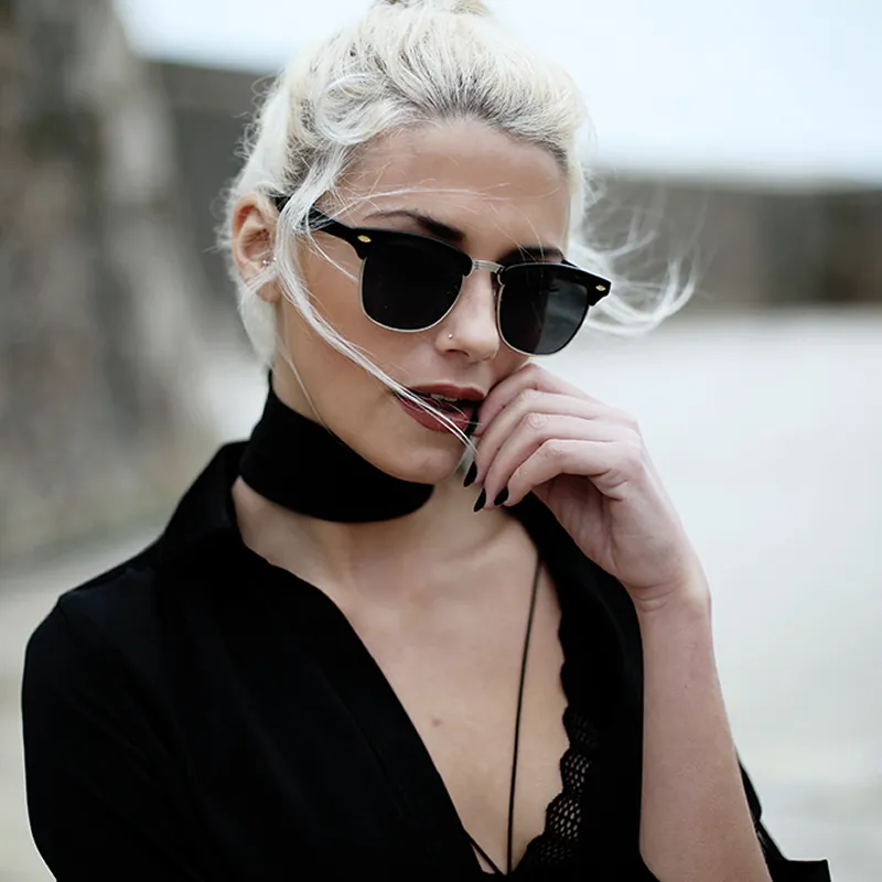 Vintage Dapper Half Frame Horned Rim Sunglasses 9847 sold by ZeroUV product image thumbnail 2