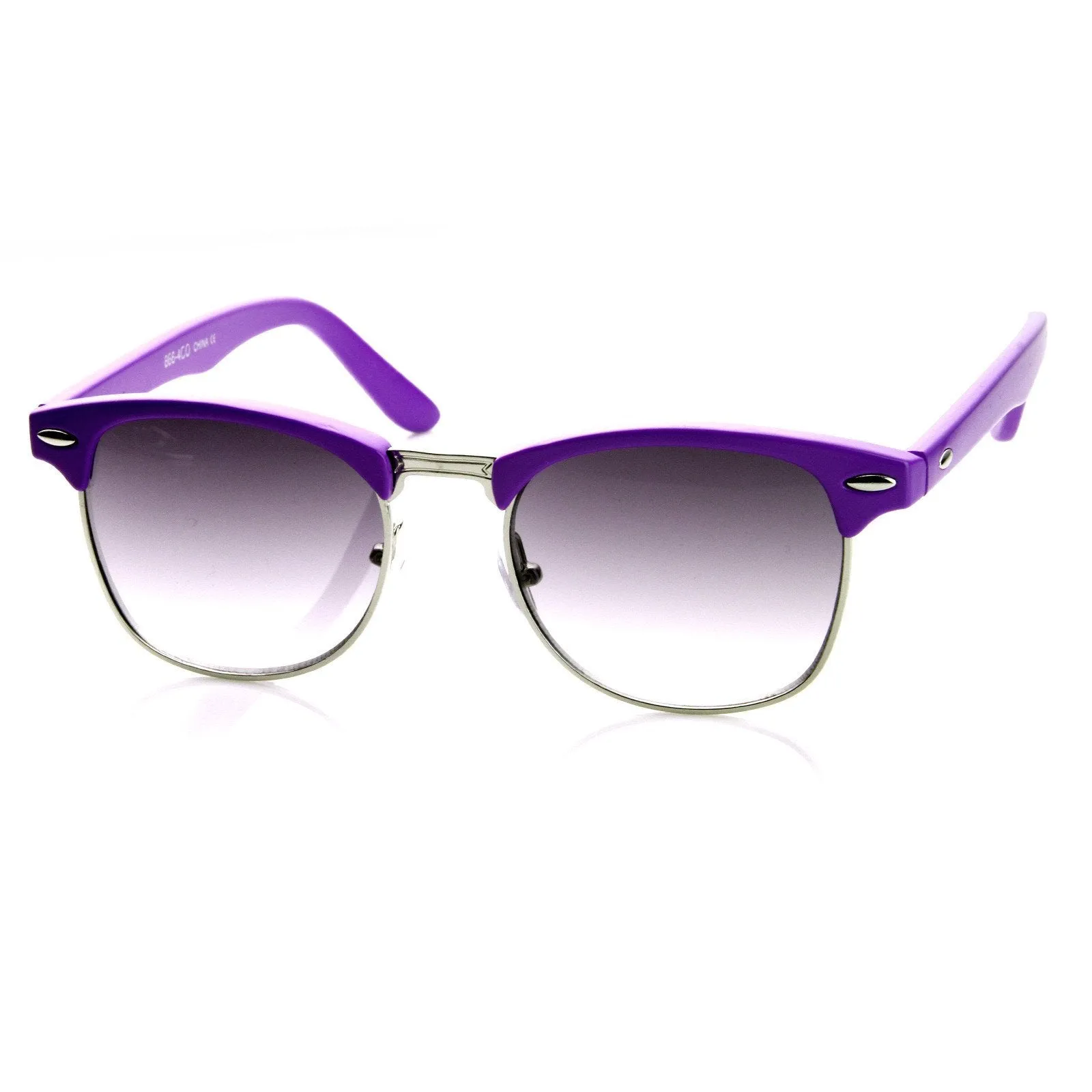 Retro Colorful Half Frame Horned Rim Sunglasses 8735 sold by ZeroUV