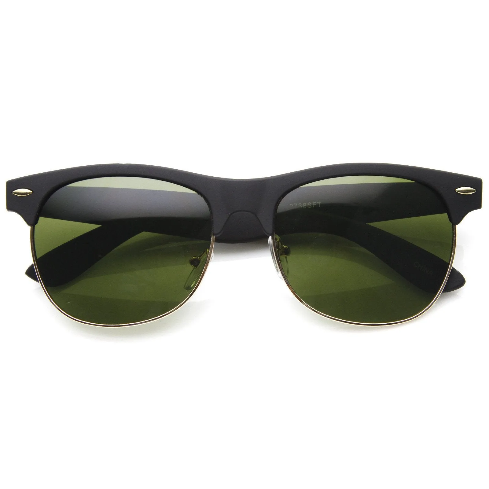 Retro Eyewear Fashion Soft Rubberized Half Frame Horned Rim Sunglasses 8913 sold by ZeroUV product image thumbnail 2