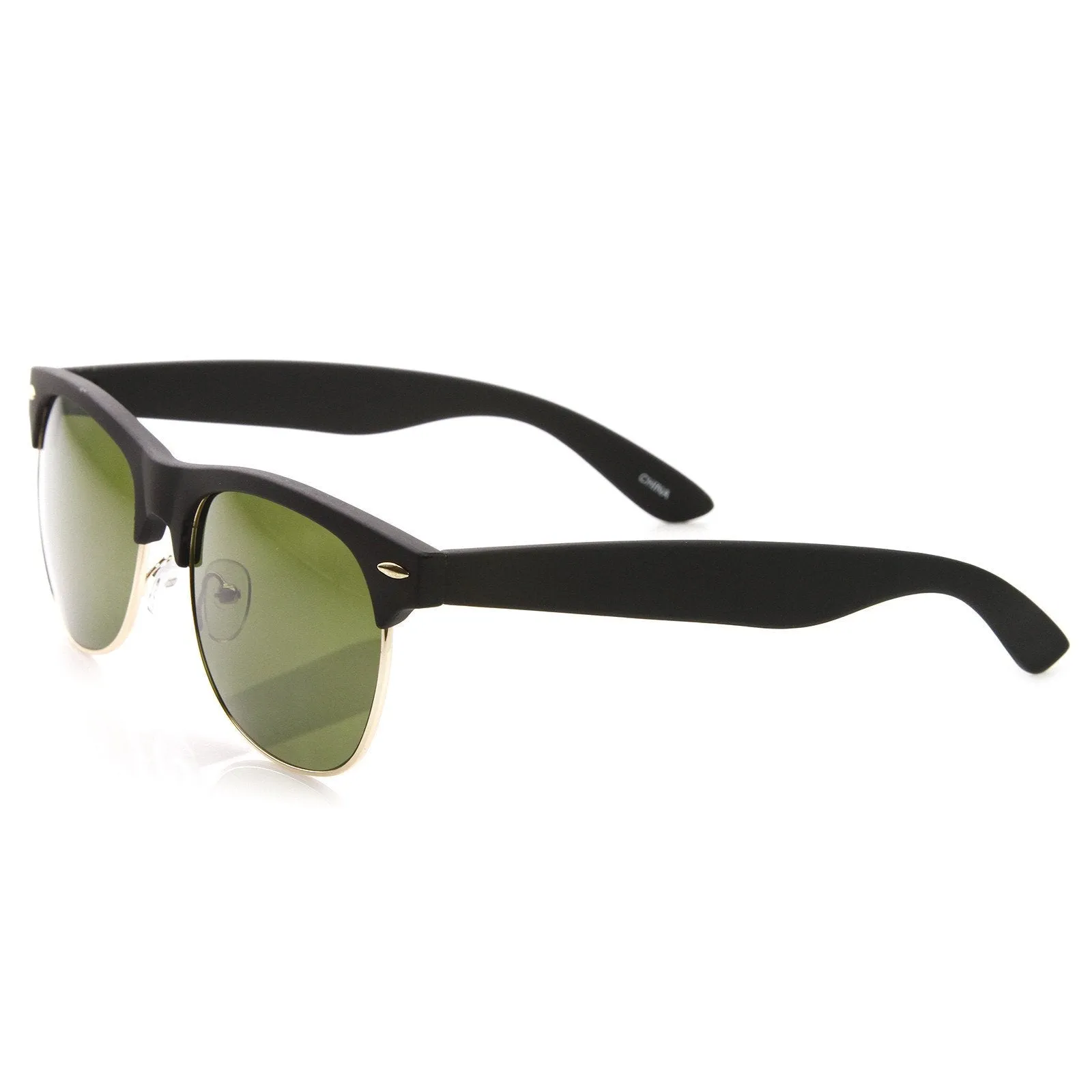 Retro Eyewear Fashion Soft Rubberized Half Frame Horned Rim Sunglasses 8913 sold by ZeroUV product image thumbnail 4