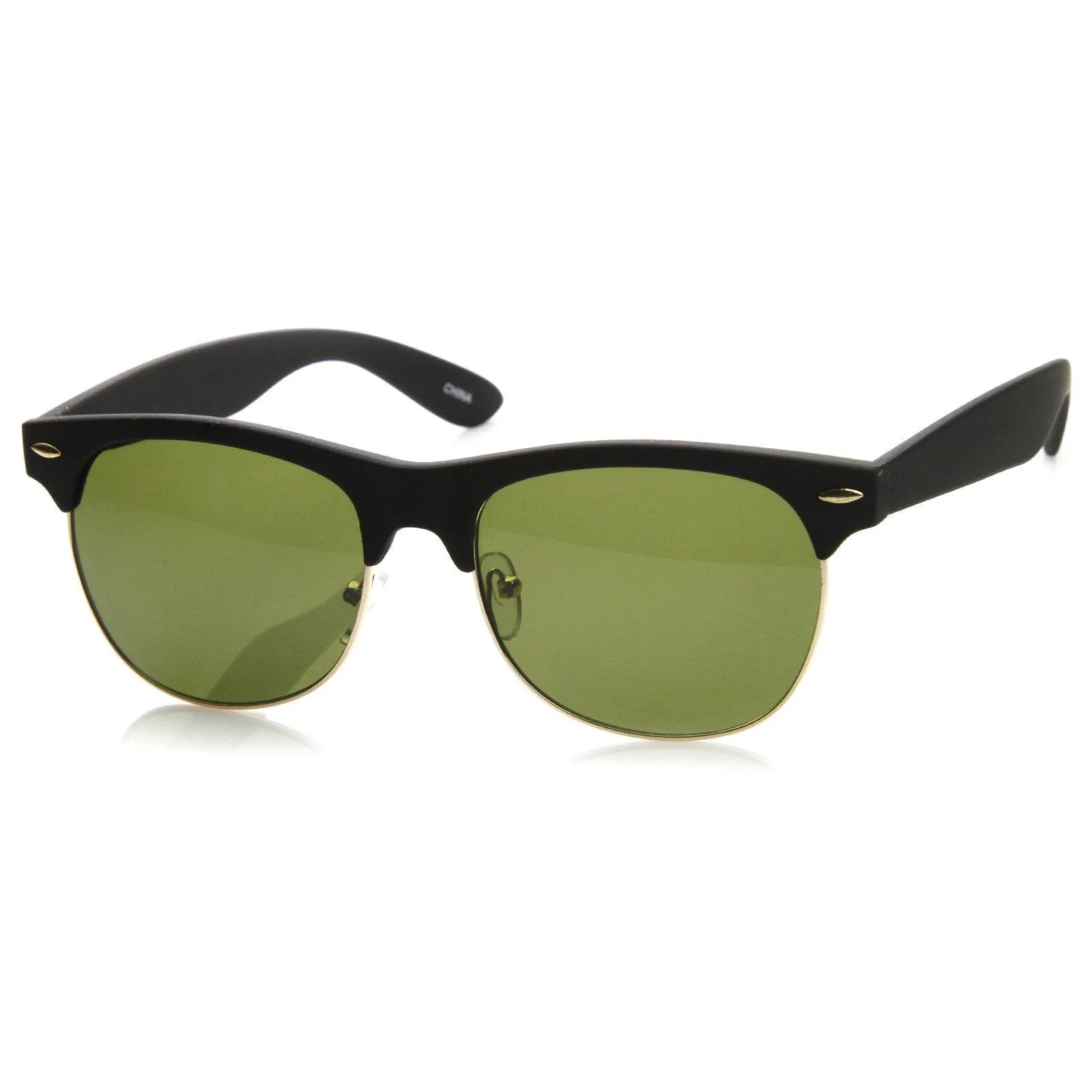 Retro Eyewear Fashion Soft Rubberized Half Frame Horned Rim Sunglasses 8913 sold by ZeroUV product image thumbnail 3