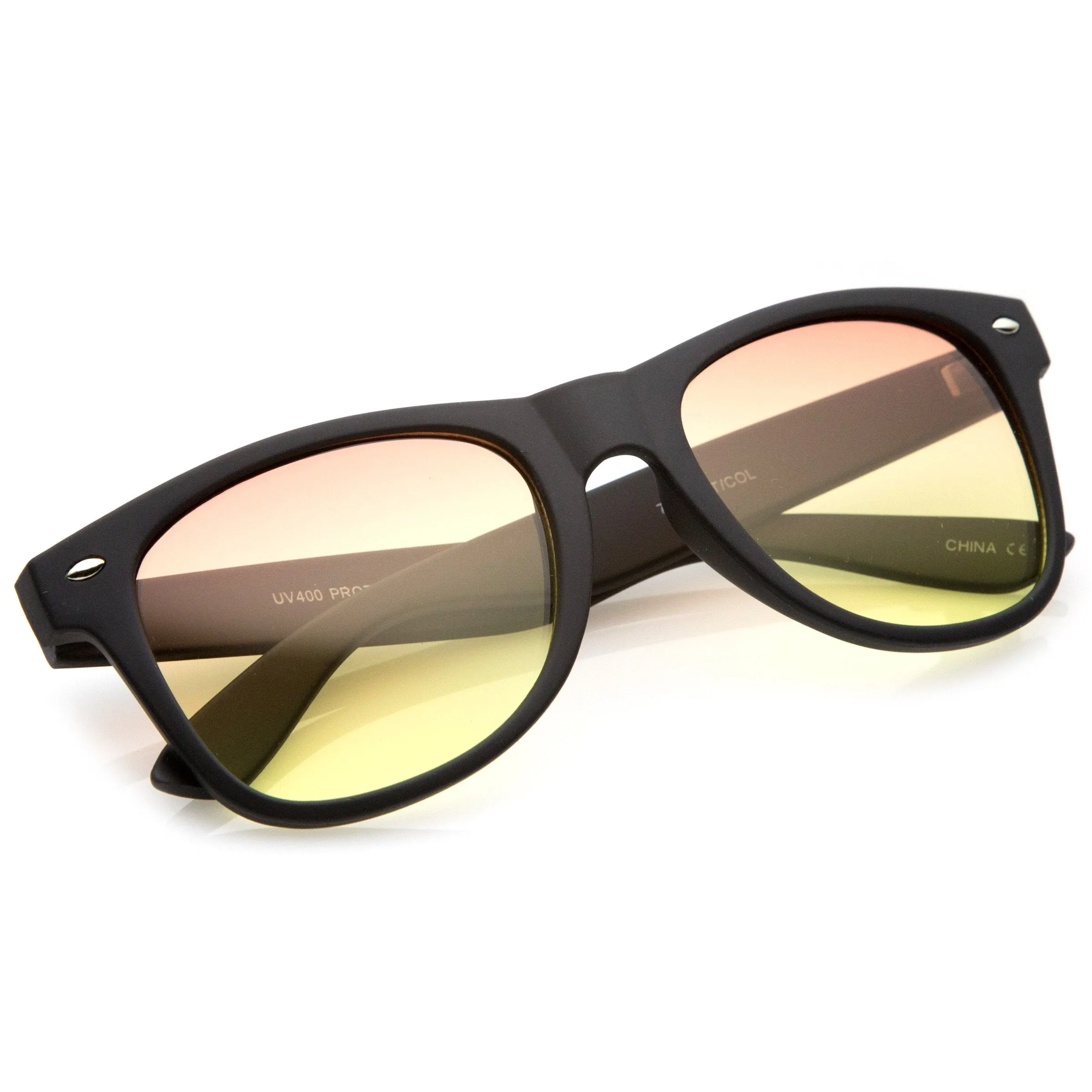 Rubberized Horned Rim Gradient Lens Sunglasses C233 sold by ZeroUV product image thumbnail 4