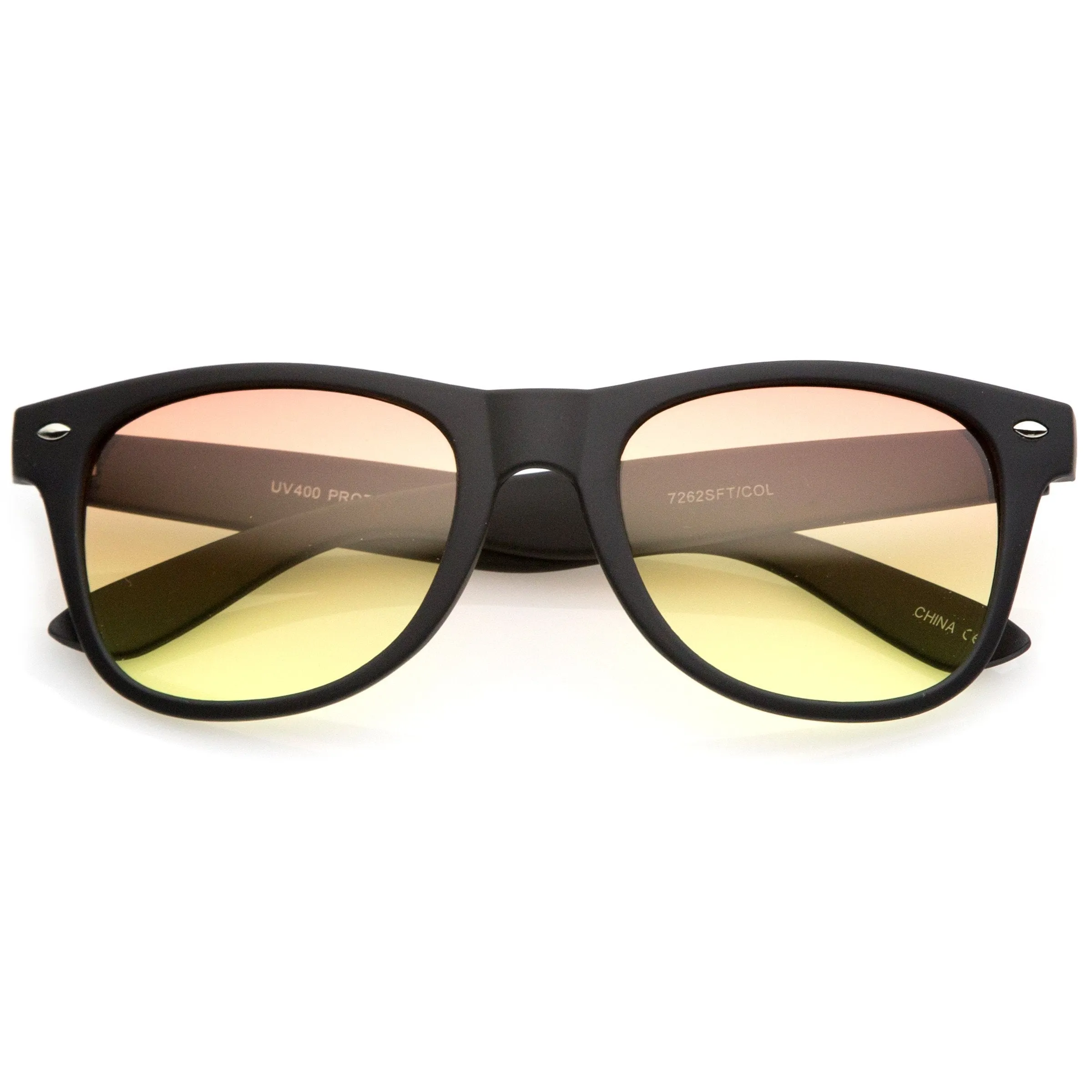 Rubberized Horned Rim Gradient Lens Sunglasses C233 sold by ZeroUV