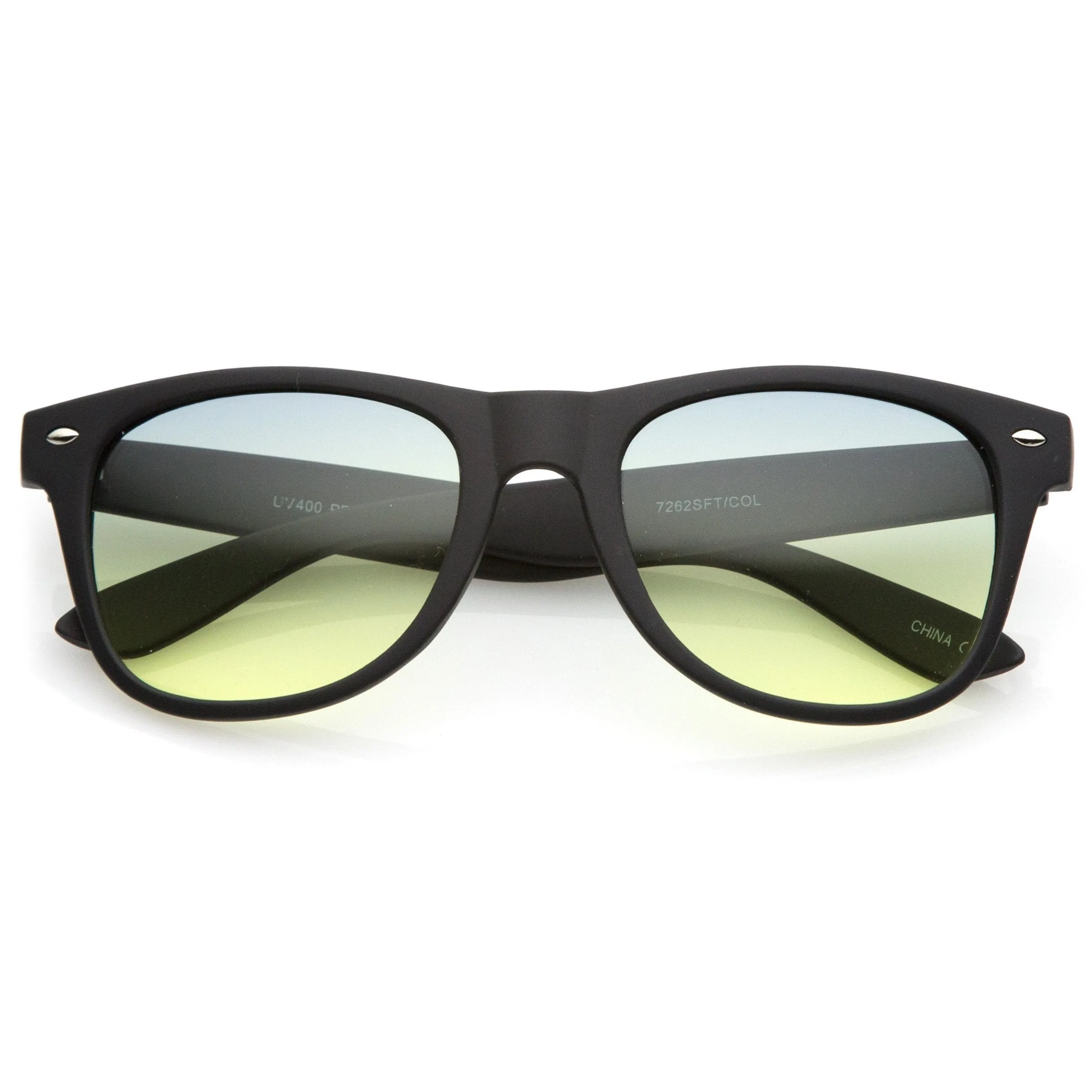 Rubberized Horned Rim Gradient Lens Sunglasses C233 sold by ZeroUV product image thumbnail 5