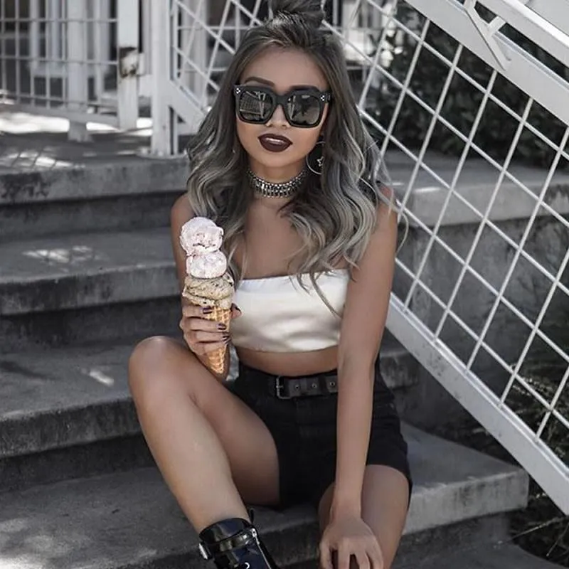 Bold Oversize Horned Rim Flat Lens Sunglasses A101 sold by ZeroUV product image thumbnail 5