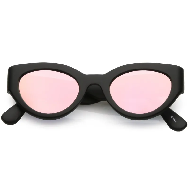 Bold Retro Fashion Oval Mirrored Flat Lens Sunglasses C544 sold by ZeroUV