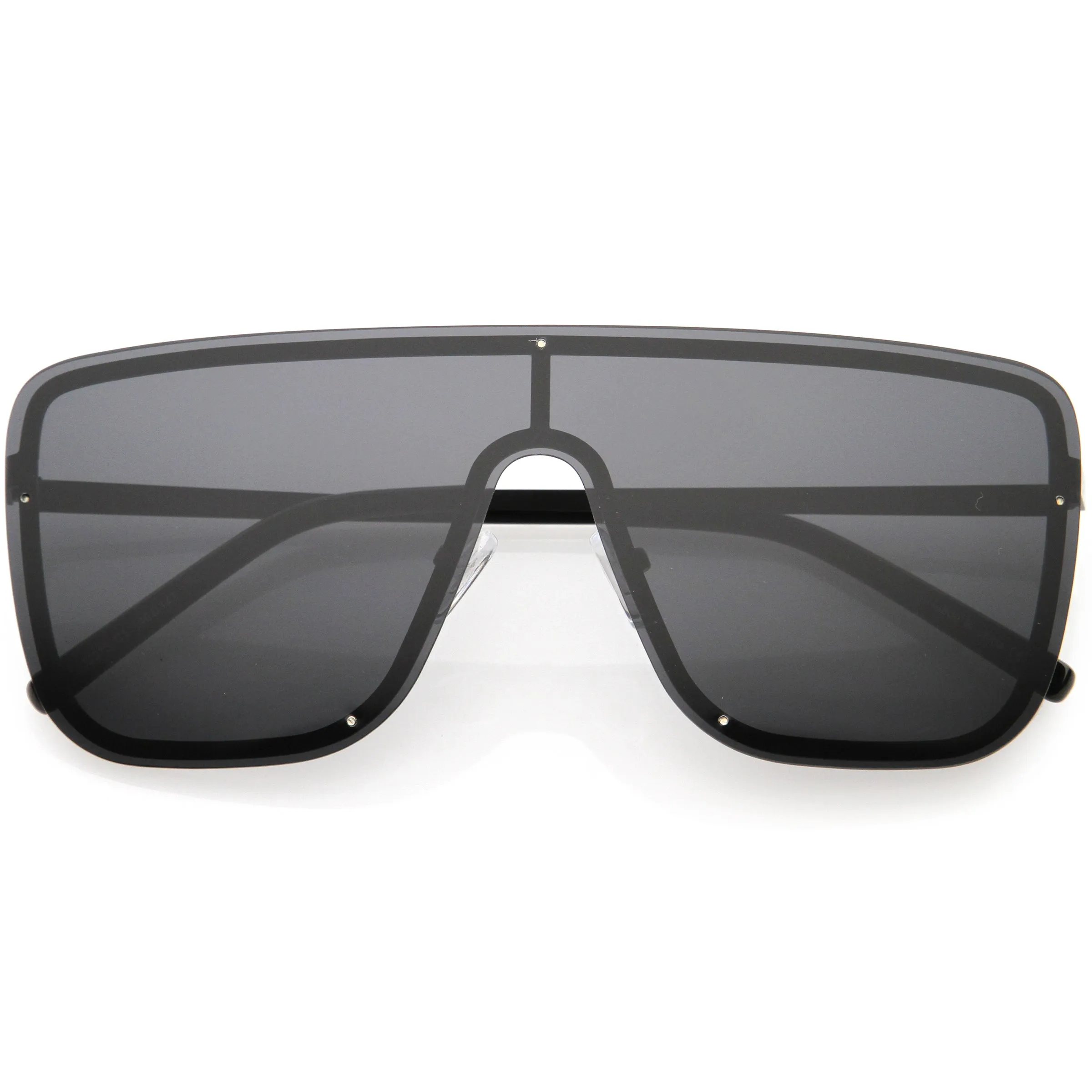 Sleek Oversize Full Rimless Flat Top Square Shield Sunglasses D106 sold by ZeroUV product image thumbnail 3