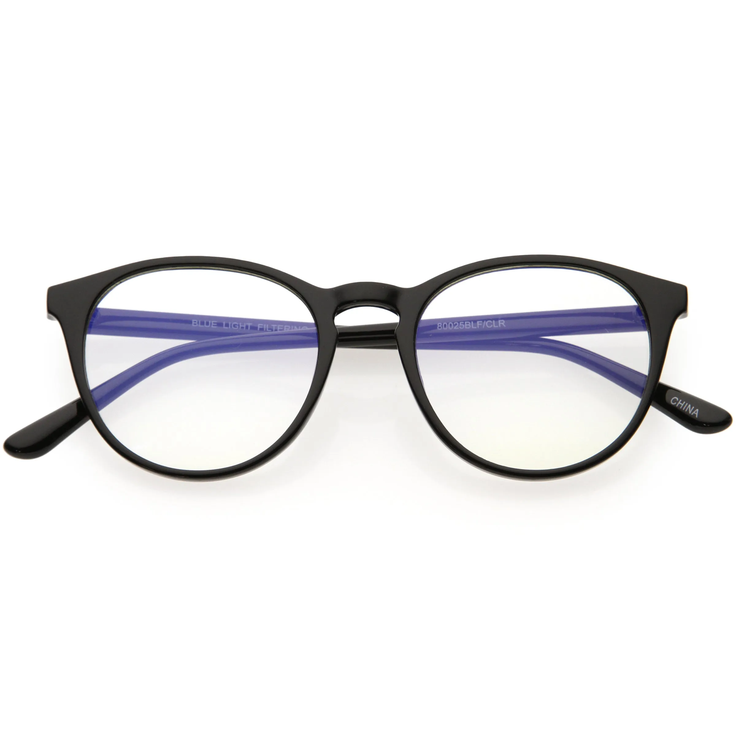 Vintage-Inspired Keyhole Accented Blue Light Blocking Round Glasses D241 sold by ZeroUV product image thumbnail 4