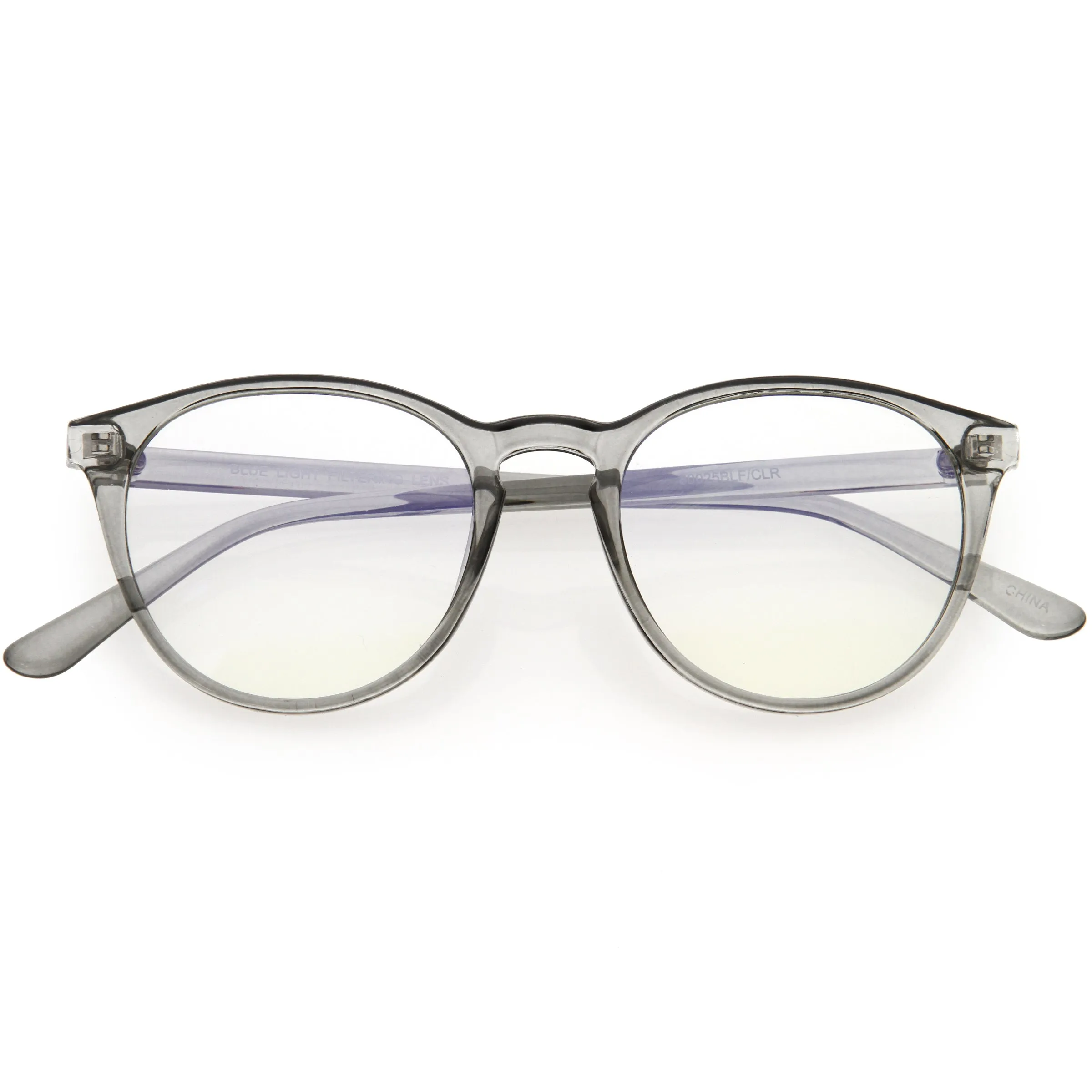 Vintage-Inspired Keyhole Accented Blue Light Blocking Round Glasses D241 sold by ZeroUV