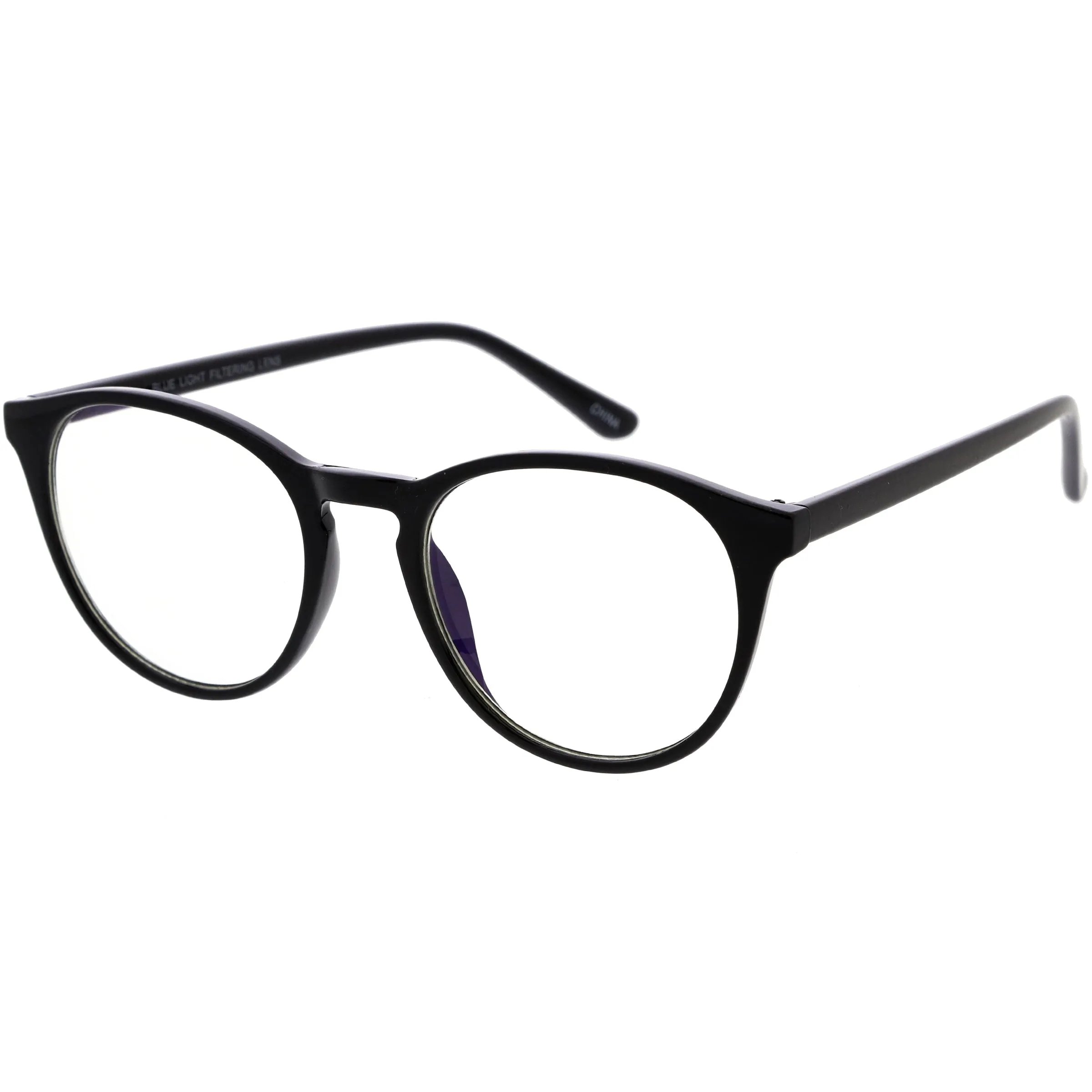 Vintage-Inspired Keyhole Accented Blue Light Blocking Round Glasses D241 sold by ZeroUV product image thumbnail 5