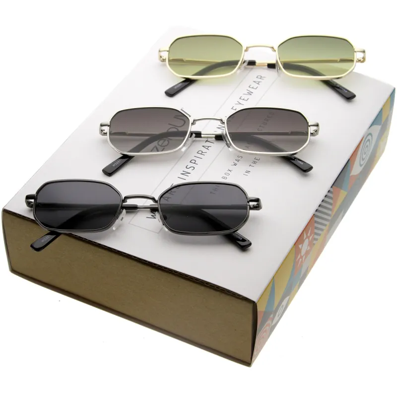 Retro Unisex Small Rectangle Metal Sunglasses C720 [Promo Box] sold by ZeroUV