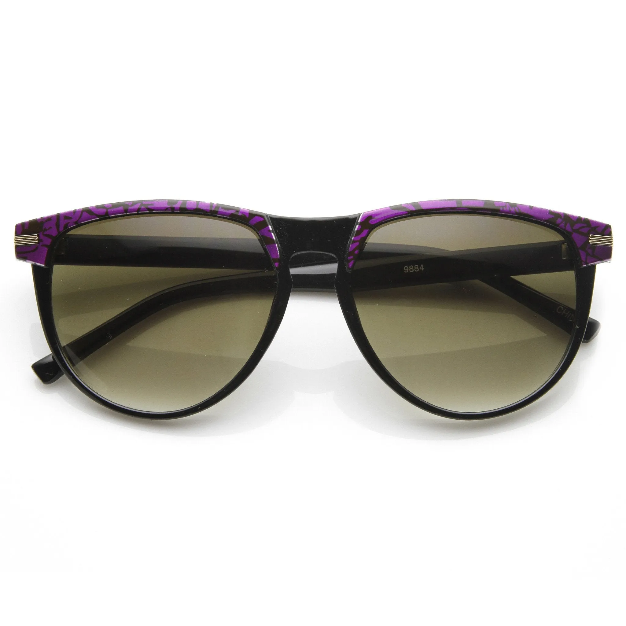 Retro Two Tone Pattern Large Horned RimSunglasses 9171 sold by ZeroUV product image thumbnail 5