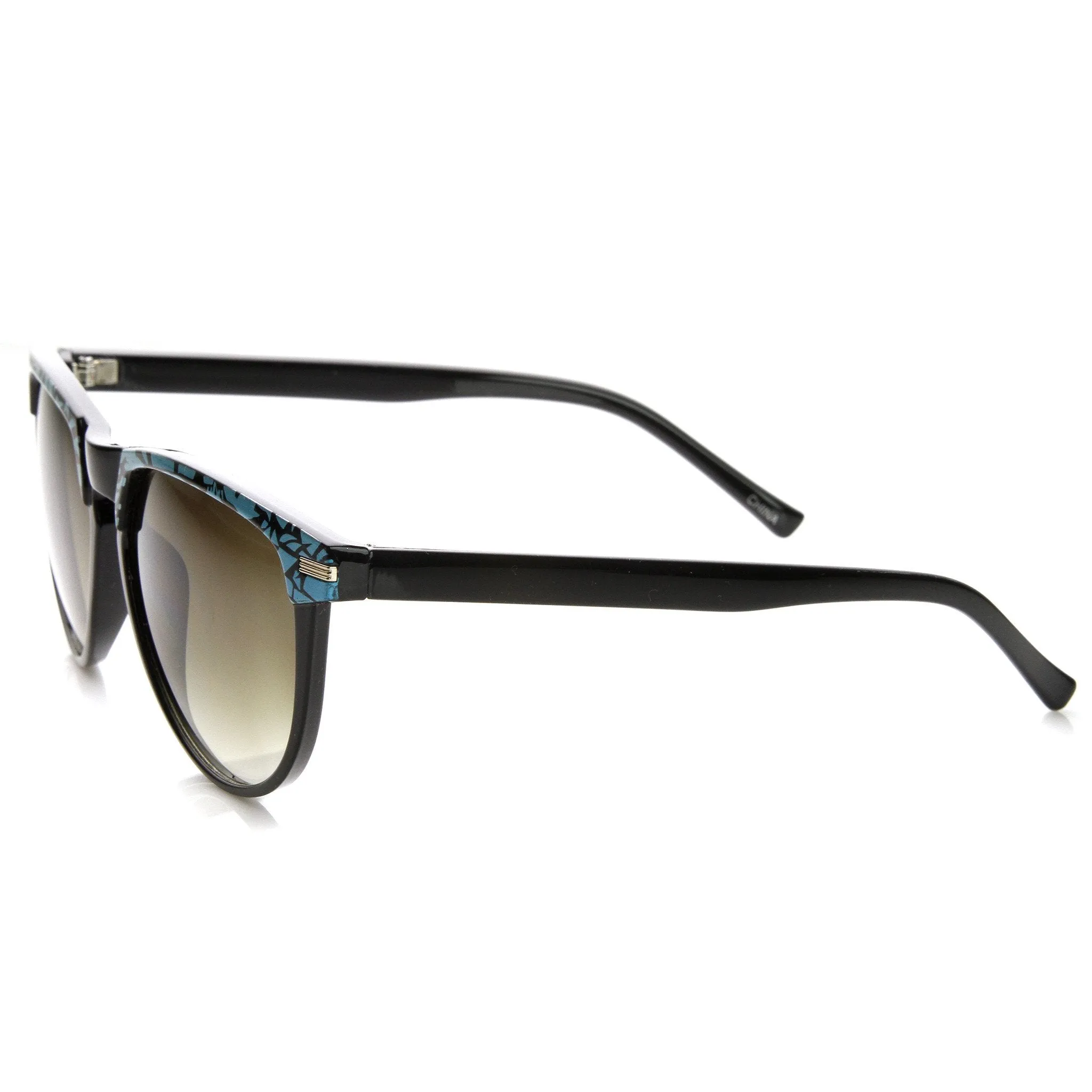 Retro Two Tone Pattern Large Horned RimSunglasses 9171 sold by ZeroUV product image thumbnail 3