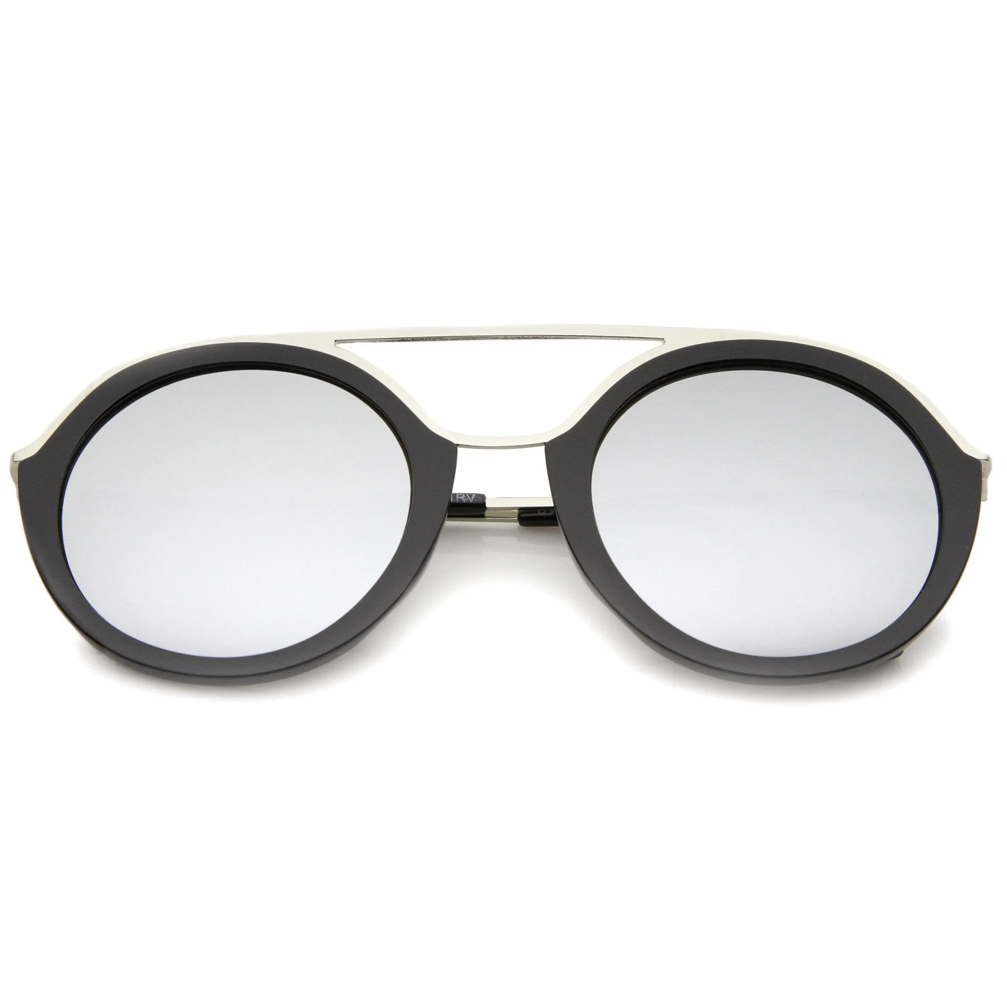 Dapper Round Double Frame Mirrored Lens Sunglasses A509 sold by ZeroUV product image thumbnail 3