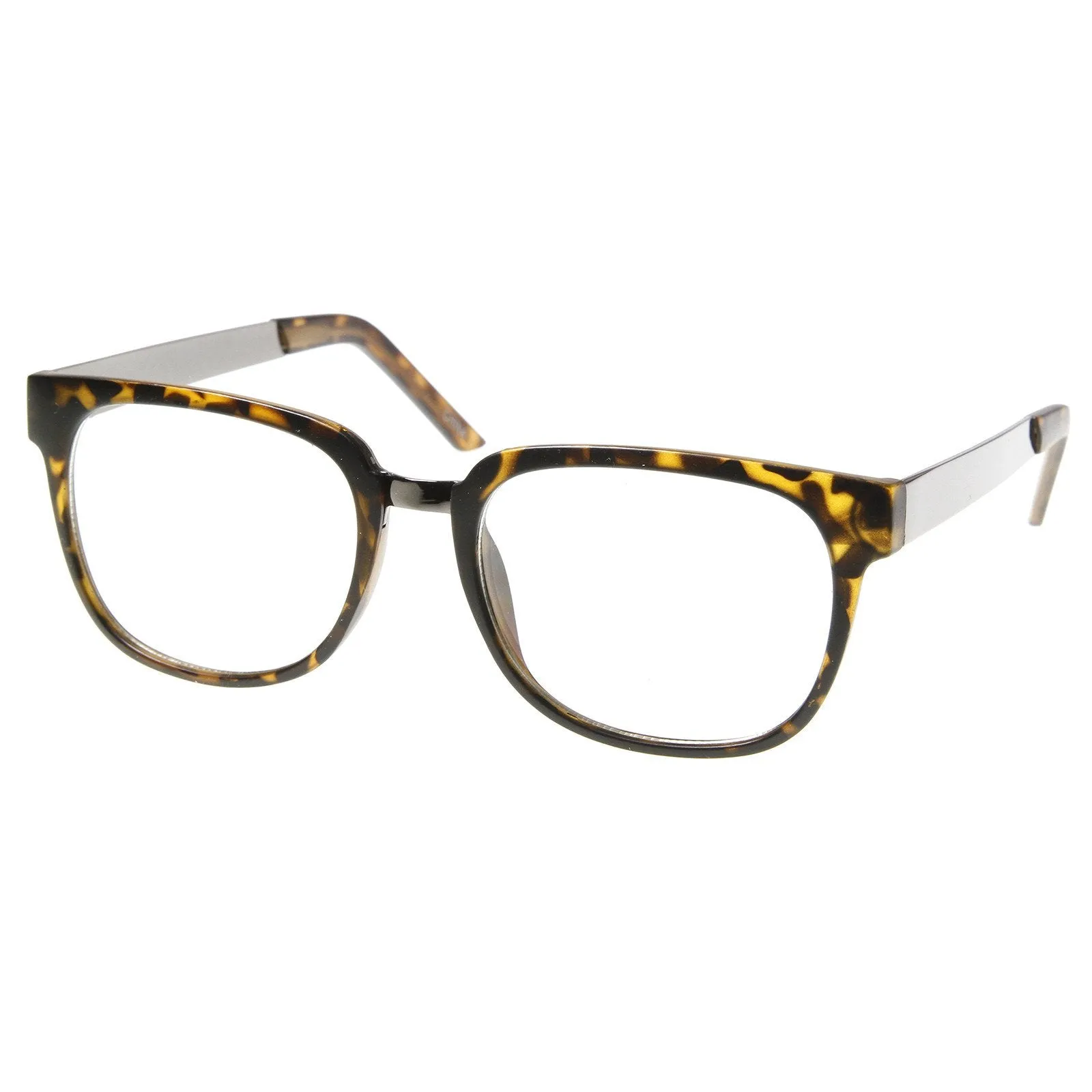 Premium Metal Arm Fashion Square Clear Lens Glasses 8630 sold by ZeroUV product image thumbnail 2