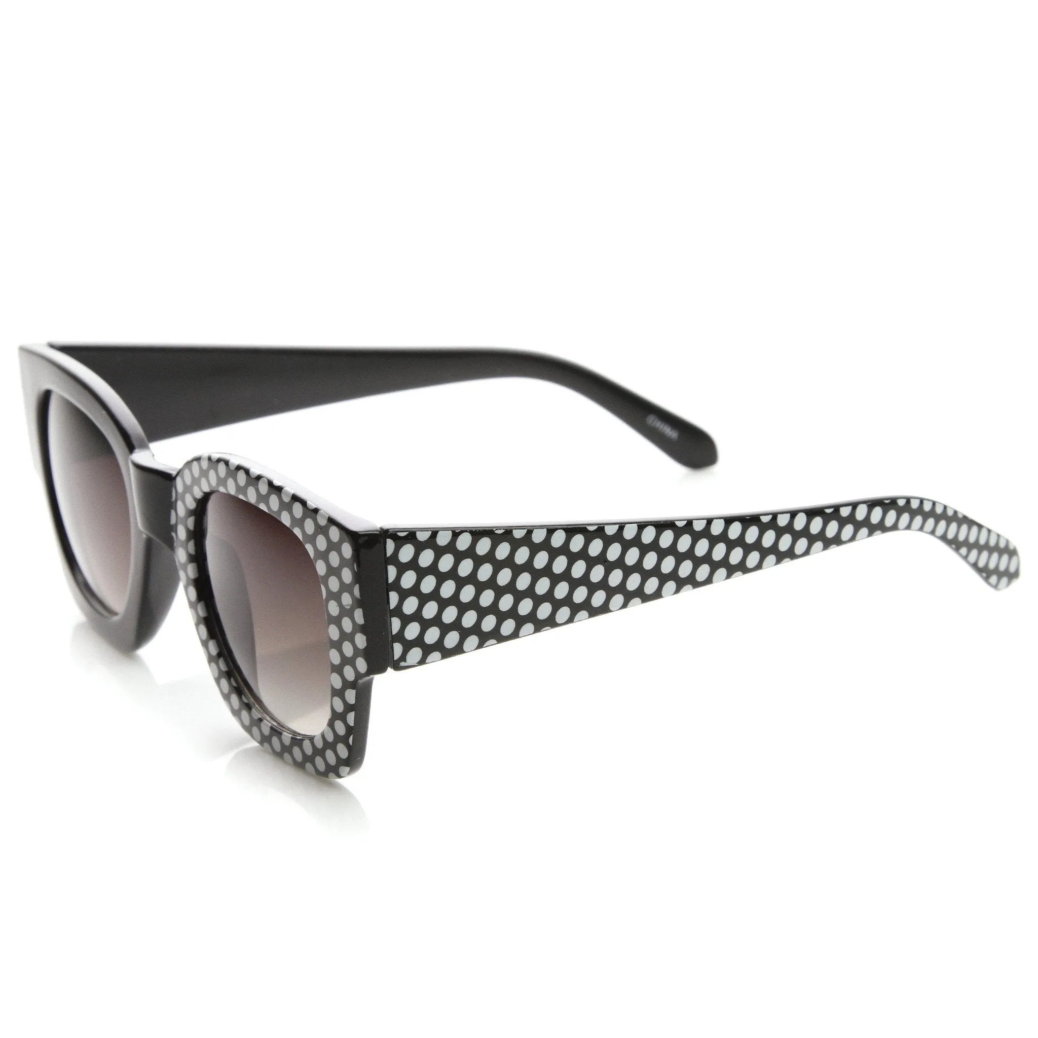 Womens Half Print Graphic Square Horned Rim Sunglasses 9134 sold by ZeroUV product image thumbnail 4