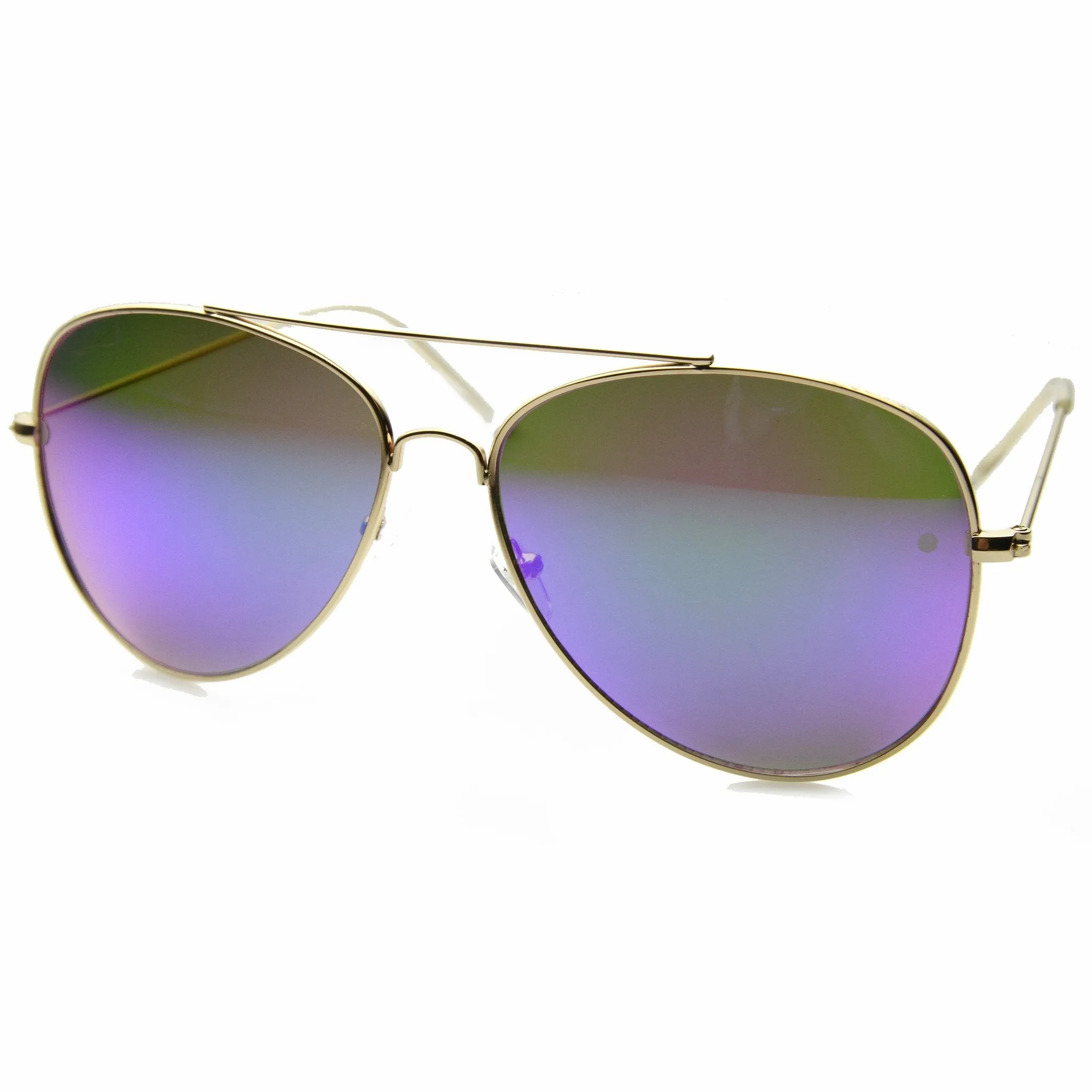 Oversize 62mm Metal Mirror Lens Aviator Sunglasses 9596 sold by ZeroUV product image thumbnail 2