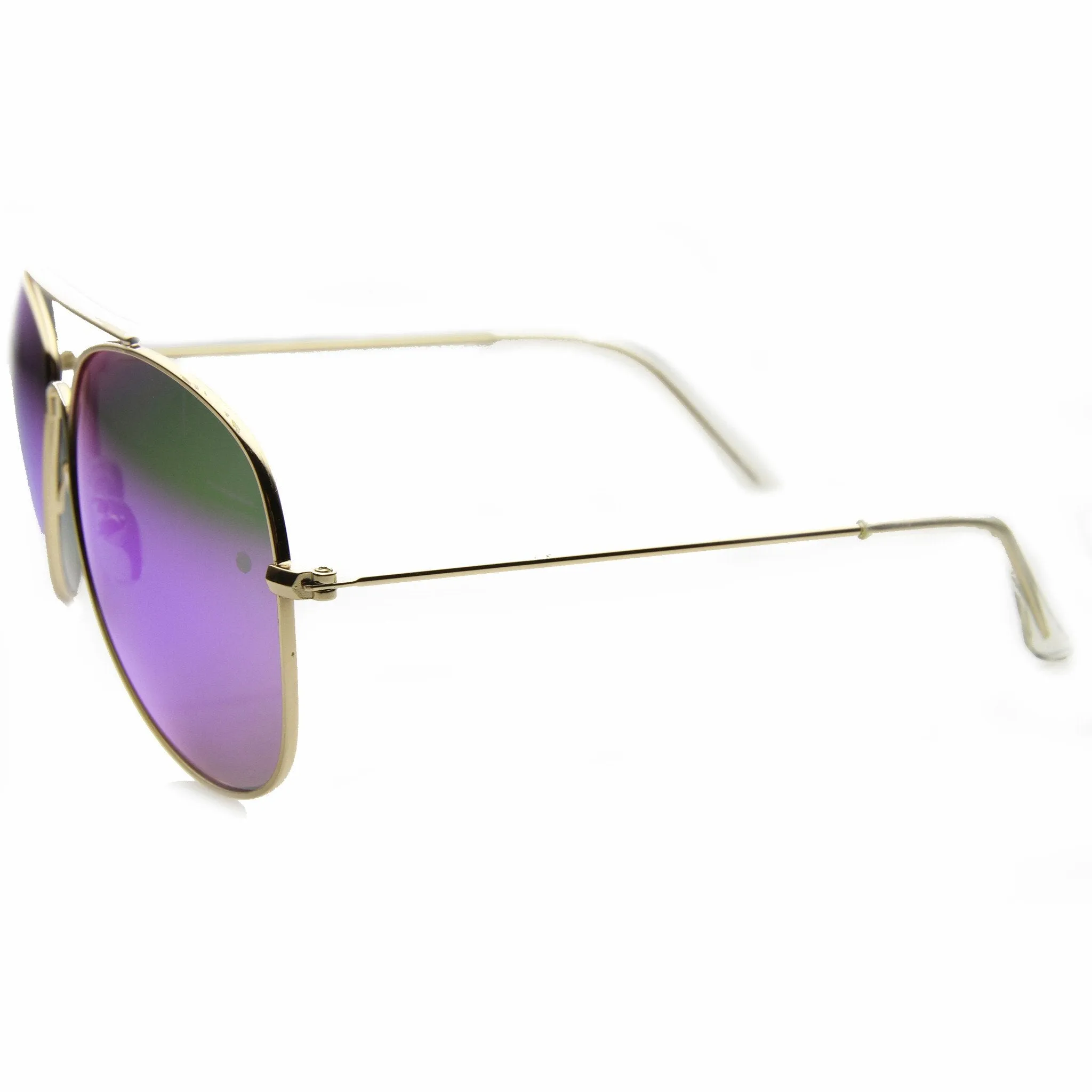 Oversize 62mm Metal Mirror Lens Aviator Sunglasses 9596 sold by ZeroUV product image thumbnail 3