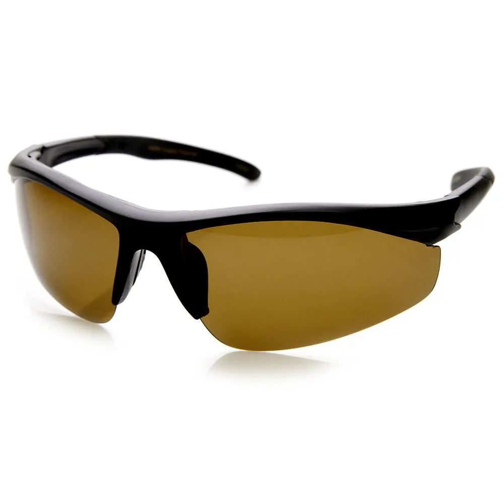 Mens Hard Coated Performance Half Frame Sports Wrap Around Sunglasses 9273 sold by ZeroUV product image thumbnail 5