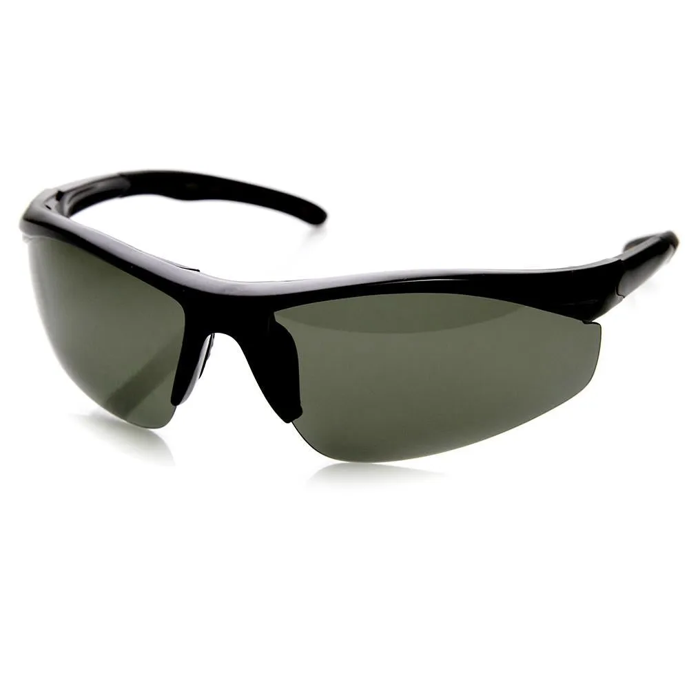 Mens Hard Coated Performance Half Frame Sports Wrap Around Sunglasses 9273 sold by ZeroUV product image thumbnail 2
