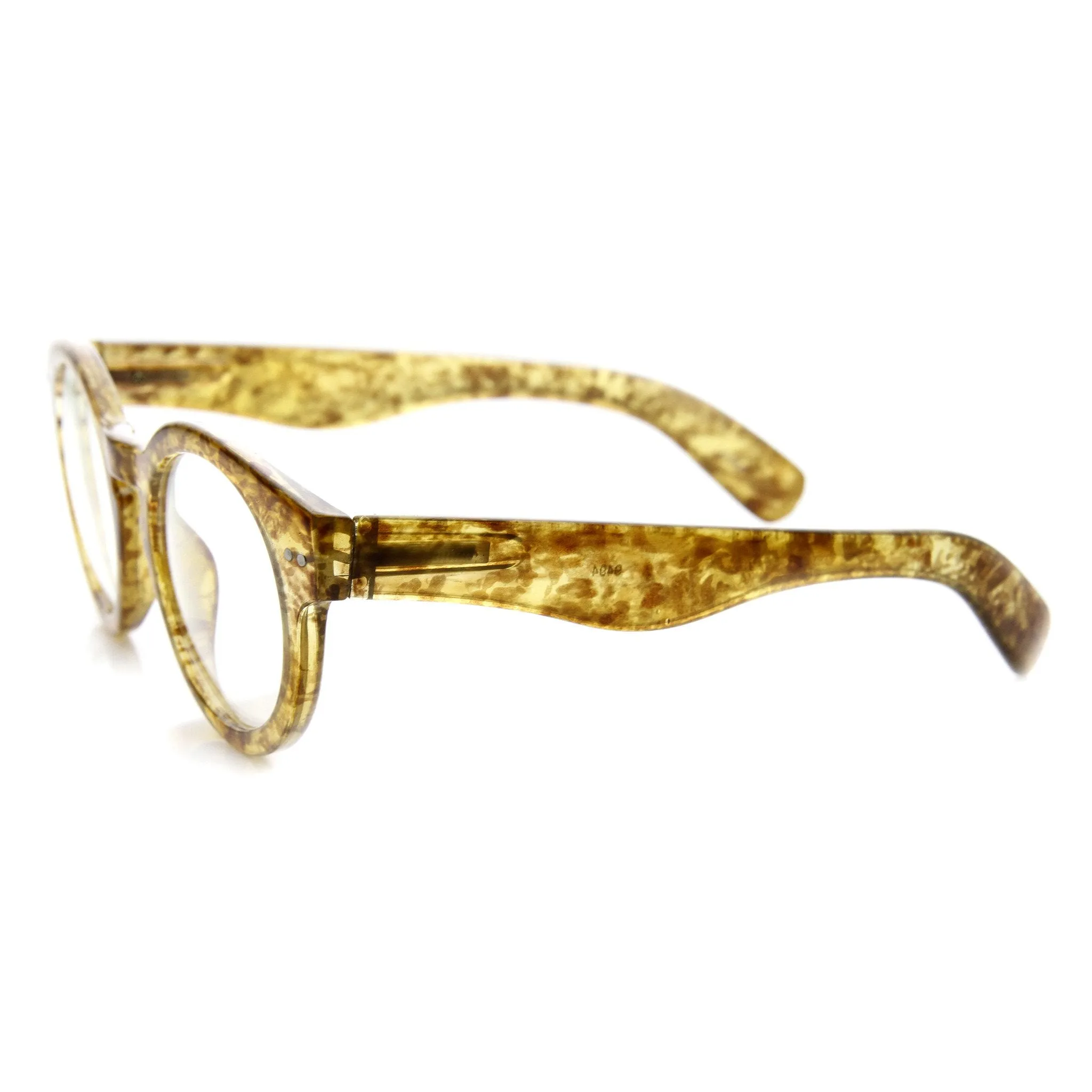 Hipster Retro P3 Optical RX Keyhole Clear Lens Round Glasses 9614 sold by ZeroUV product image thumbnail 3