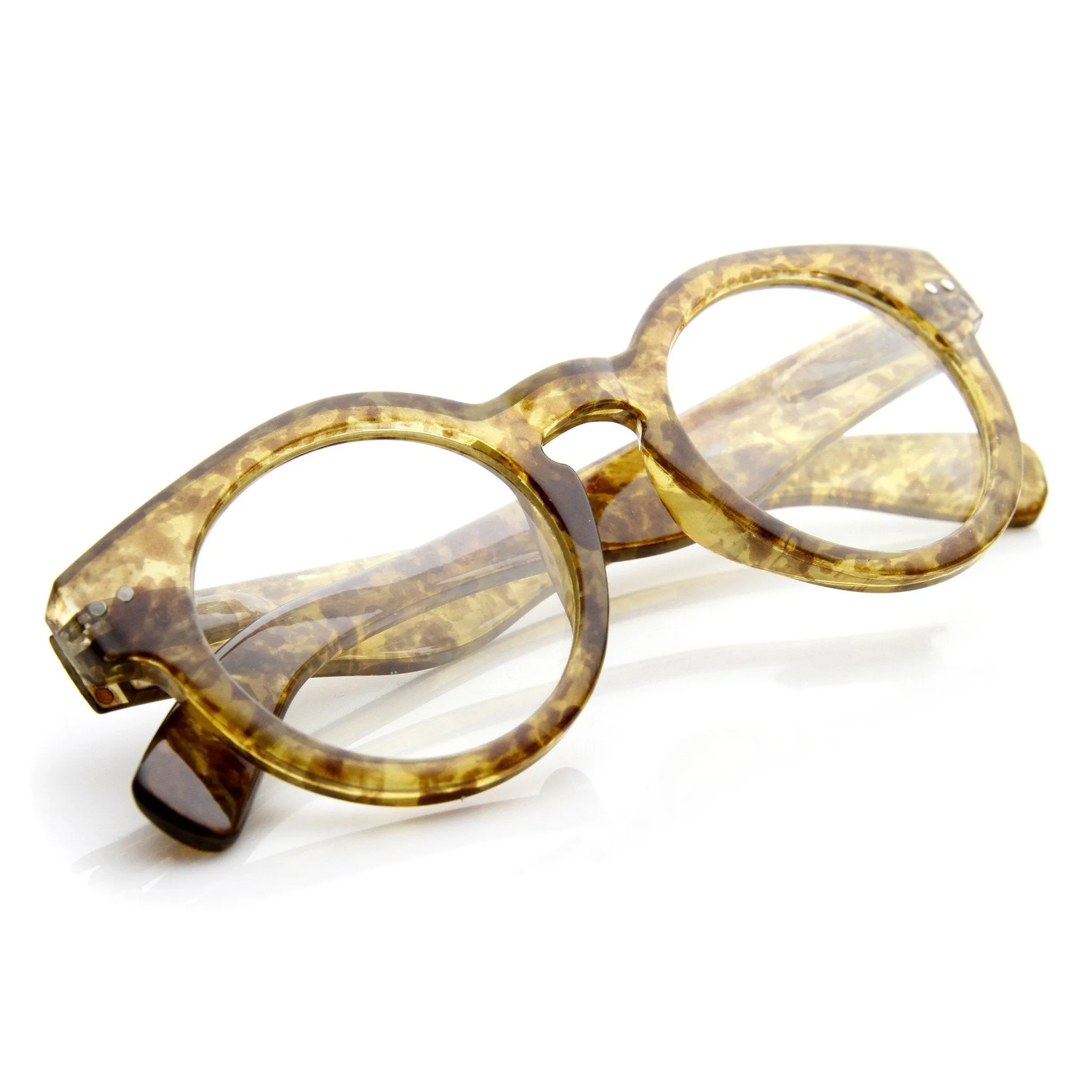 Hipster Retro P3 Optical RX Keyhole Clear Lens Round Glasses 9614 sold by ZeroUV product image thumbnail 4