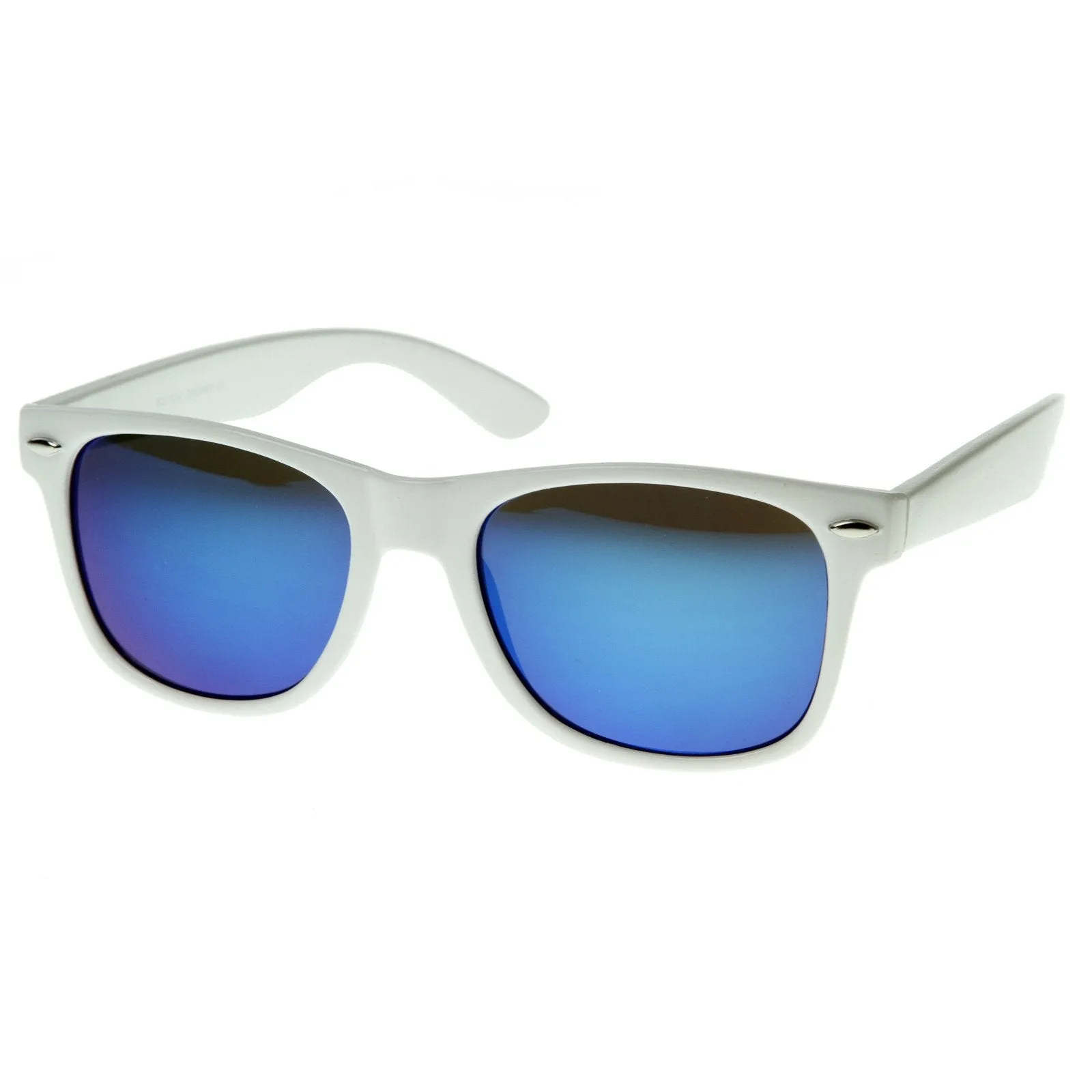 Retro Horned Rime Sunglasses With Flash Mirror Lenses 8075 sold by ZeroUV product image thumbnail 2