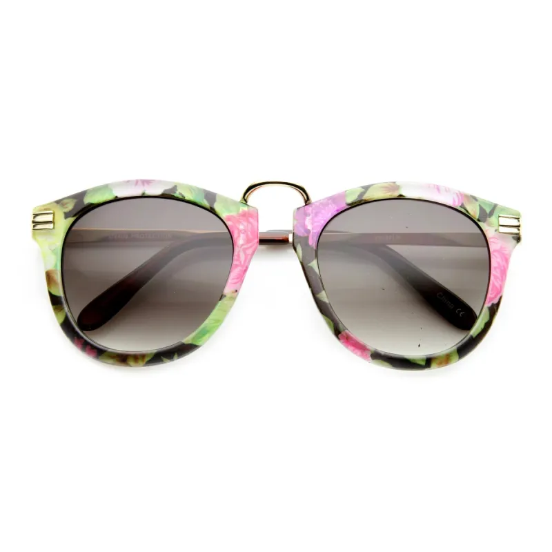Womens Oversize Fashion Floral Print Round P3 Sunglasses 9602 sold by ZeroUV