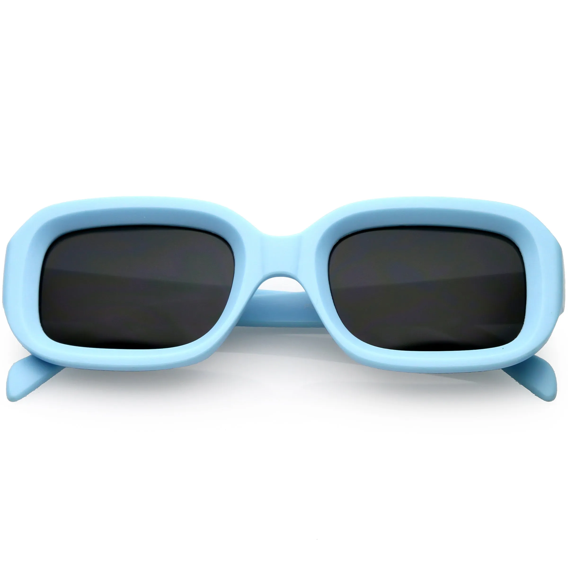 Retro Bold Deep Inset Rectangle Flat Lens Sunglasses C525 sold by ZeroUV