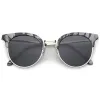 Retro Horned Rim Half Frame Marble Print Flat Lens Sunglasses C262 sold by ZeroUV