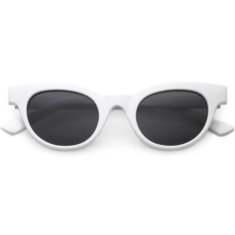 Women's Retro Horned Rim Cat Eye Narrow Flat Lens Sunglasses C514 sold by ZeroUV