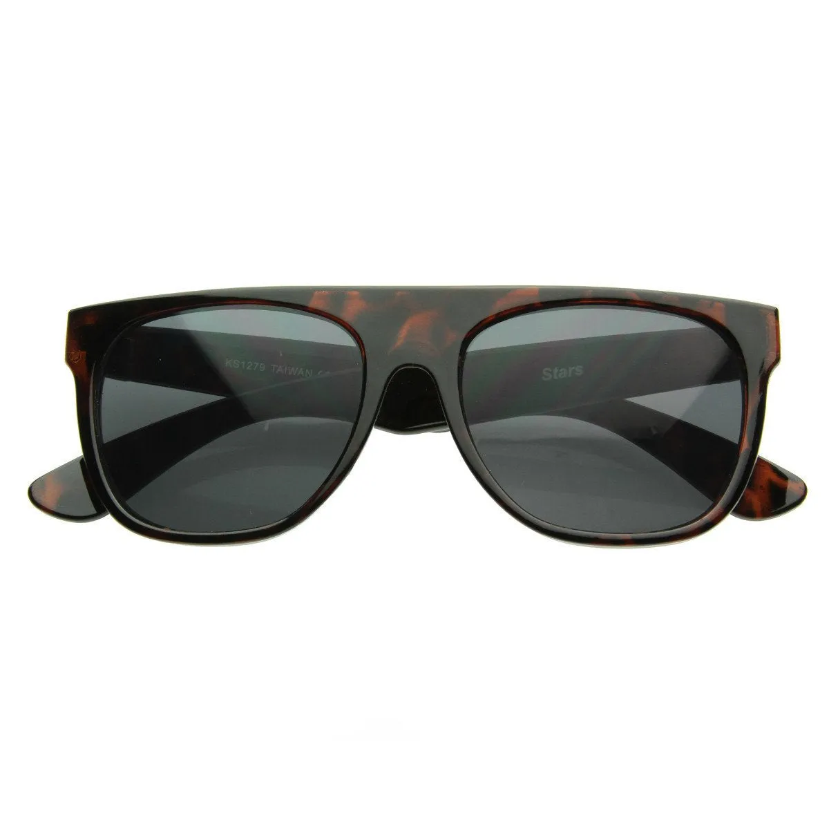 Super Flat Block Top Retro Horned Rim Sunglasses 8066 sold by ZeroUV product image thumbnail 2