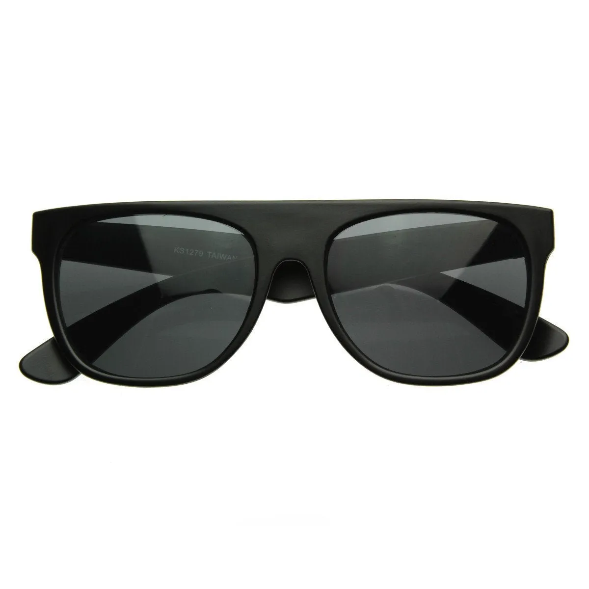Super Flat Block Top Retro Horned Rim Sunglasses 8066 sold by ZeroUV product image thumbnail 3