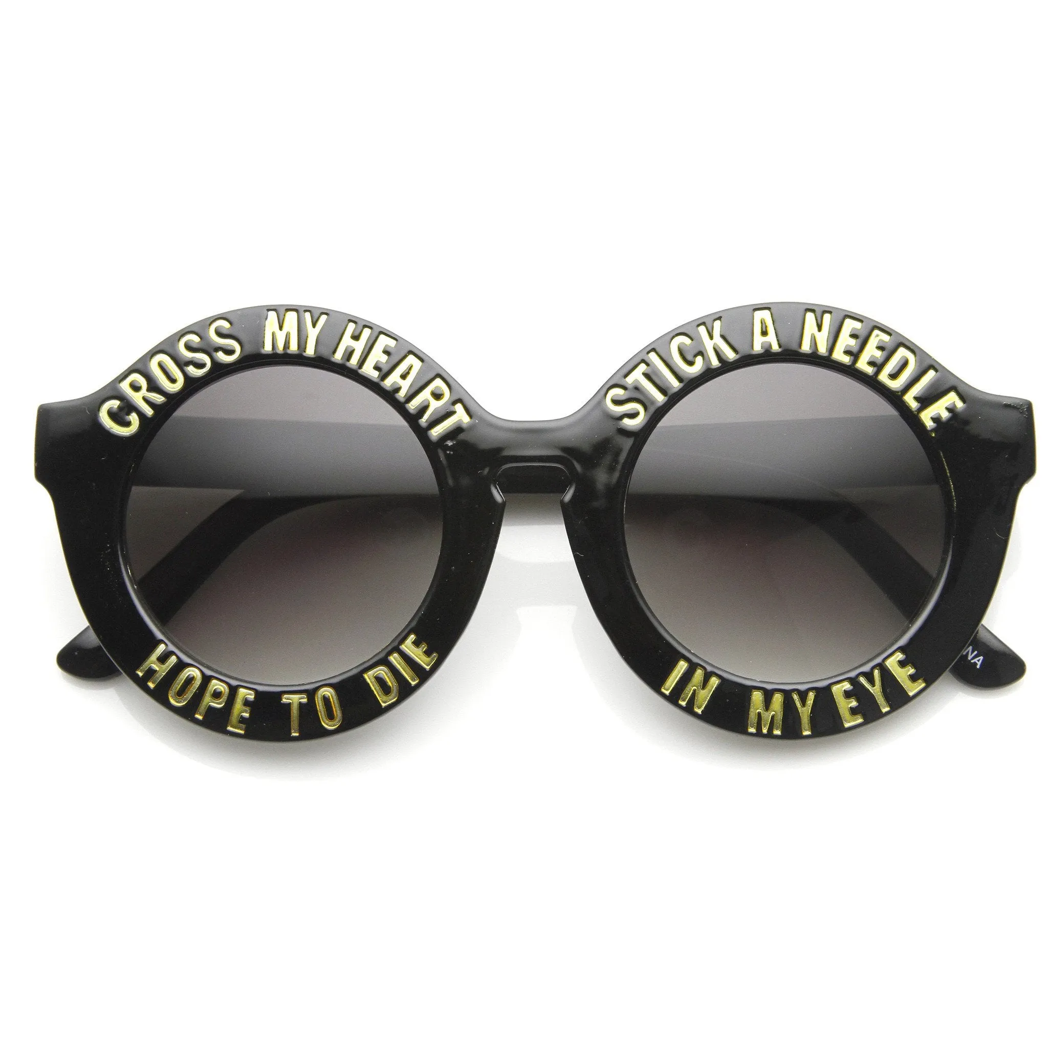 Women's Cross My Heart Hope To Die Round Sunglasses sold by ZeroUV product image thumbnail 5