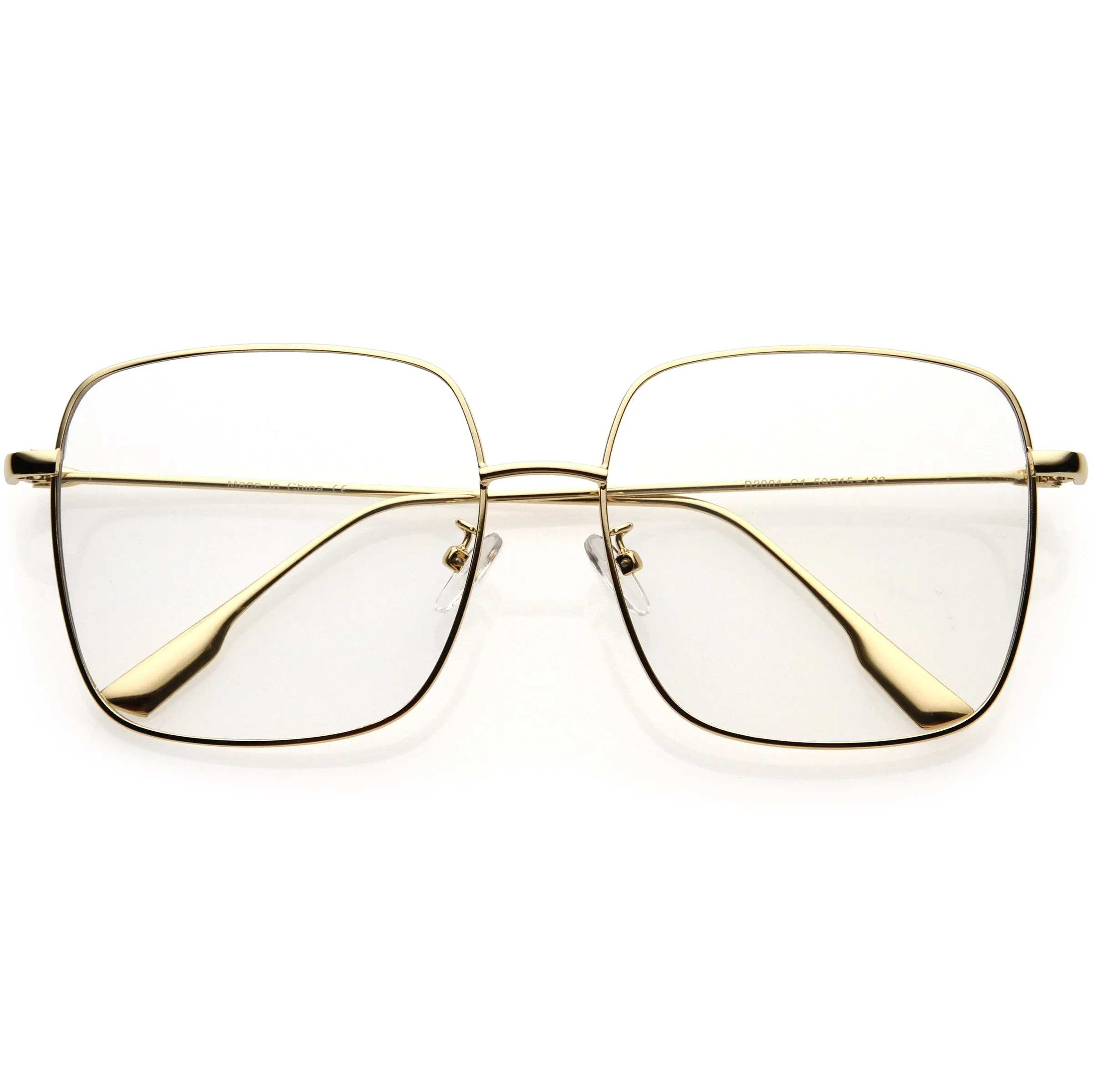 Retro Modern Blue Light Filtering Thin Metal Arms Square Glasses D090 sold by ZeroUV