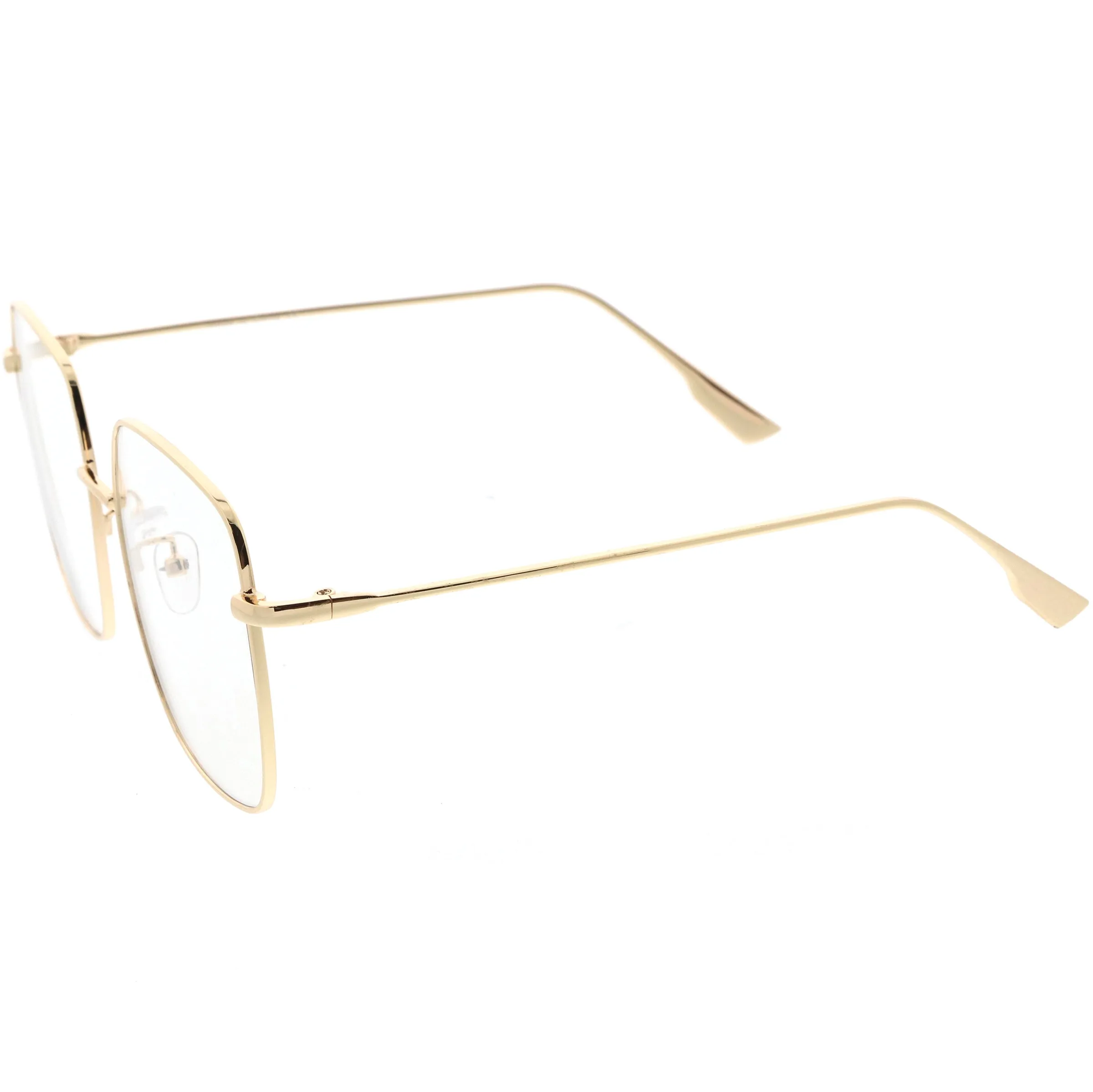 Retro Modern Blue Light Filtering Thin Metal Arms Square Glasses D090 sold by ZeroUV product image thumbnail 4
