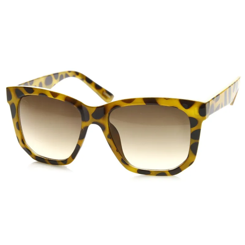 Trendy Thick Frame Fashion Edge Cut Horned Rim Sunglasses 8914 sold by ZeroUV