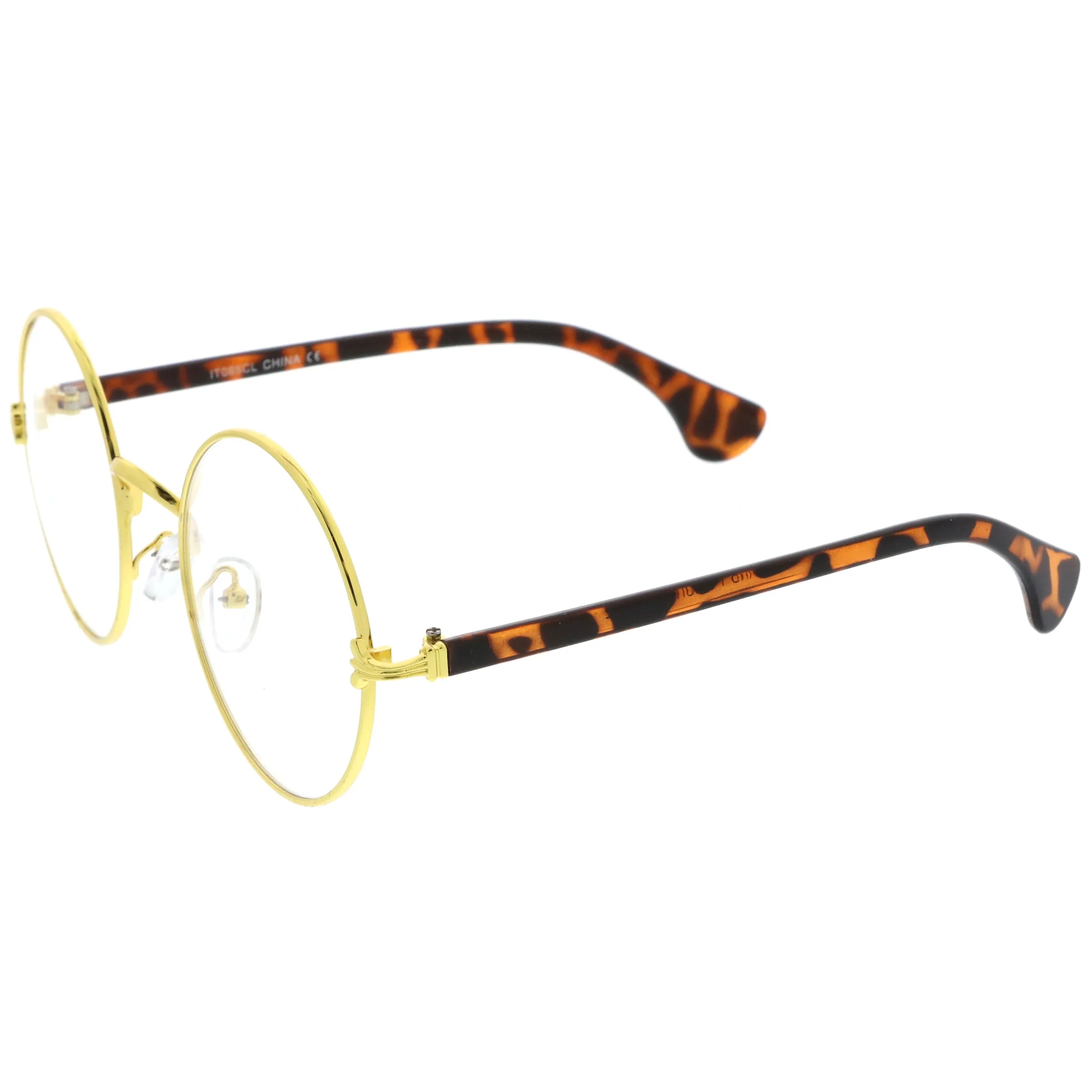 Classic Slim Metal Frame Clear Lens Round Eyeglasses A865 sold by ZeroUV product image thumbnail 4