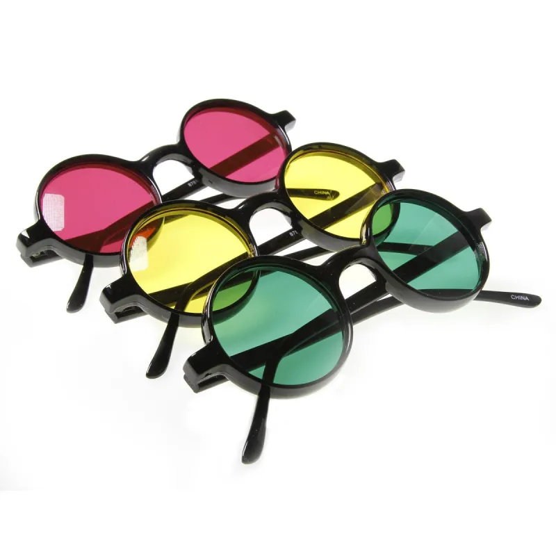 Small Retro Round Color Lens Sunglasses 8631 [3 Pack] sold by ZeroUV